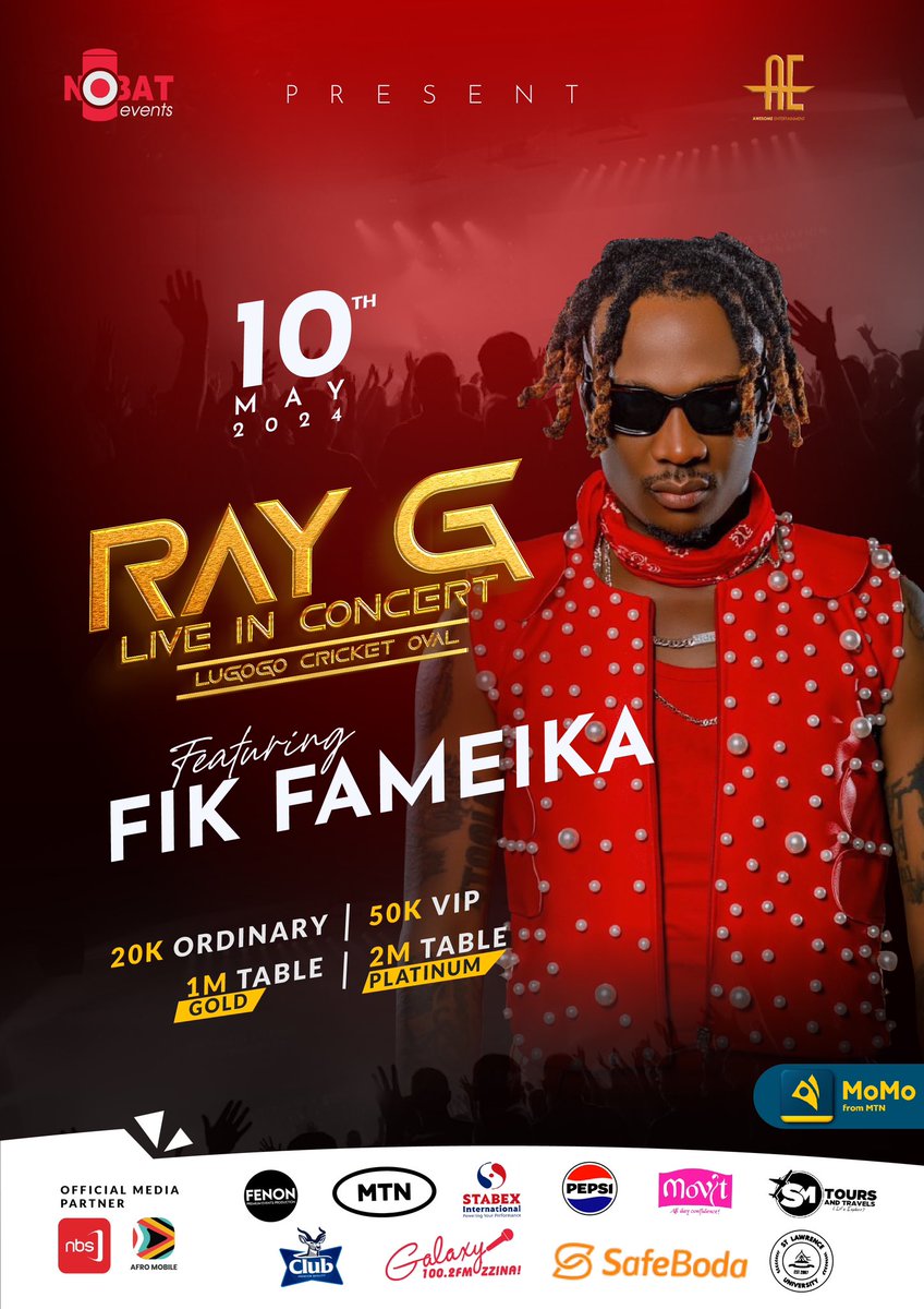 10th May 2024 @Fikfameica #RayGLiveInConcert #LugogoCricketOval