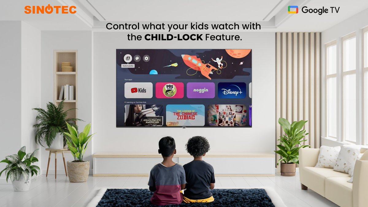 HomeOfSinotec's tweet image. 👨‍👩‍👧‍👦 Keep kids&apos; TV time fun &amp;amp; safe with SINOTEC&apos;s CHILD-LOCK on Google TV! 🛡️ Curate content that&apos;s perfect for your little ones. Peace of mind in a click. 🧒✨ #SinotecSmartTV #SafeViewing
