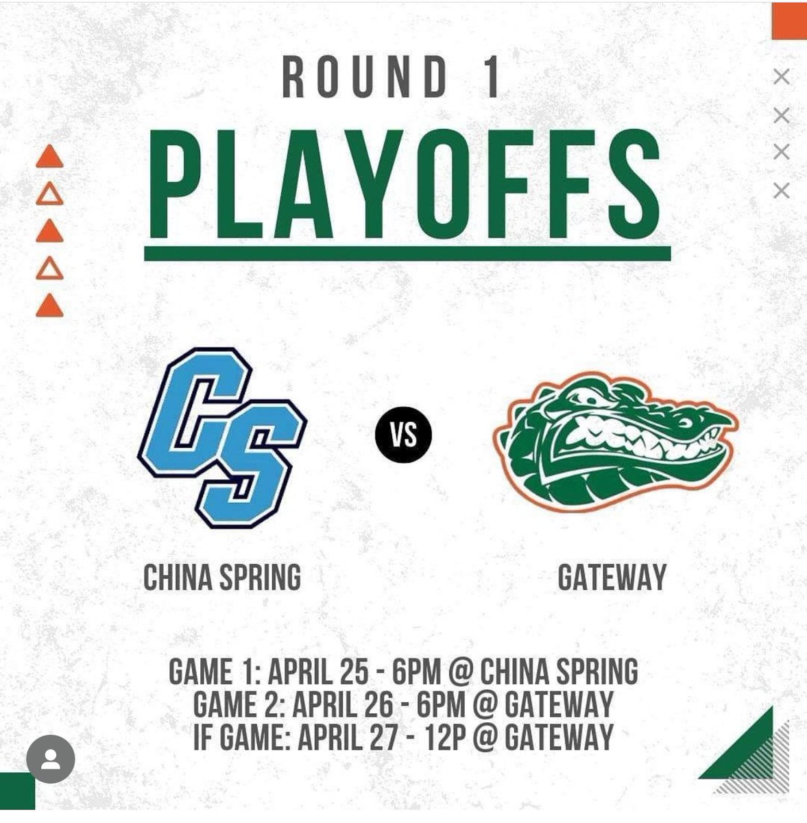 Gator 🐊 Fans the Lady Gators start PLAYOFFS Thursday against China Springs.  Come out to China Springs High School and let’s get this thing started.  Bring some noise, and show support for the girls!!  #GatorPride #GatorSB
