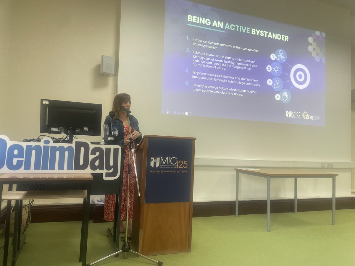 Kathleen Maher @EDII_MIC @MICLimerick offering presentation for Athena Swan seminar for Faculty of Arts on sexual violence #denimday2024 with host @susanliddy2 so insightful on a complex area within HE @hea_irl