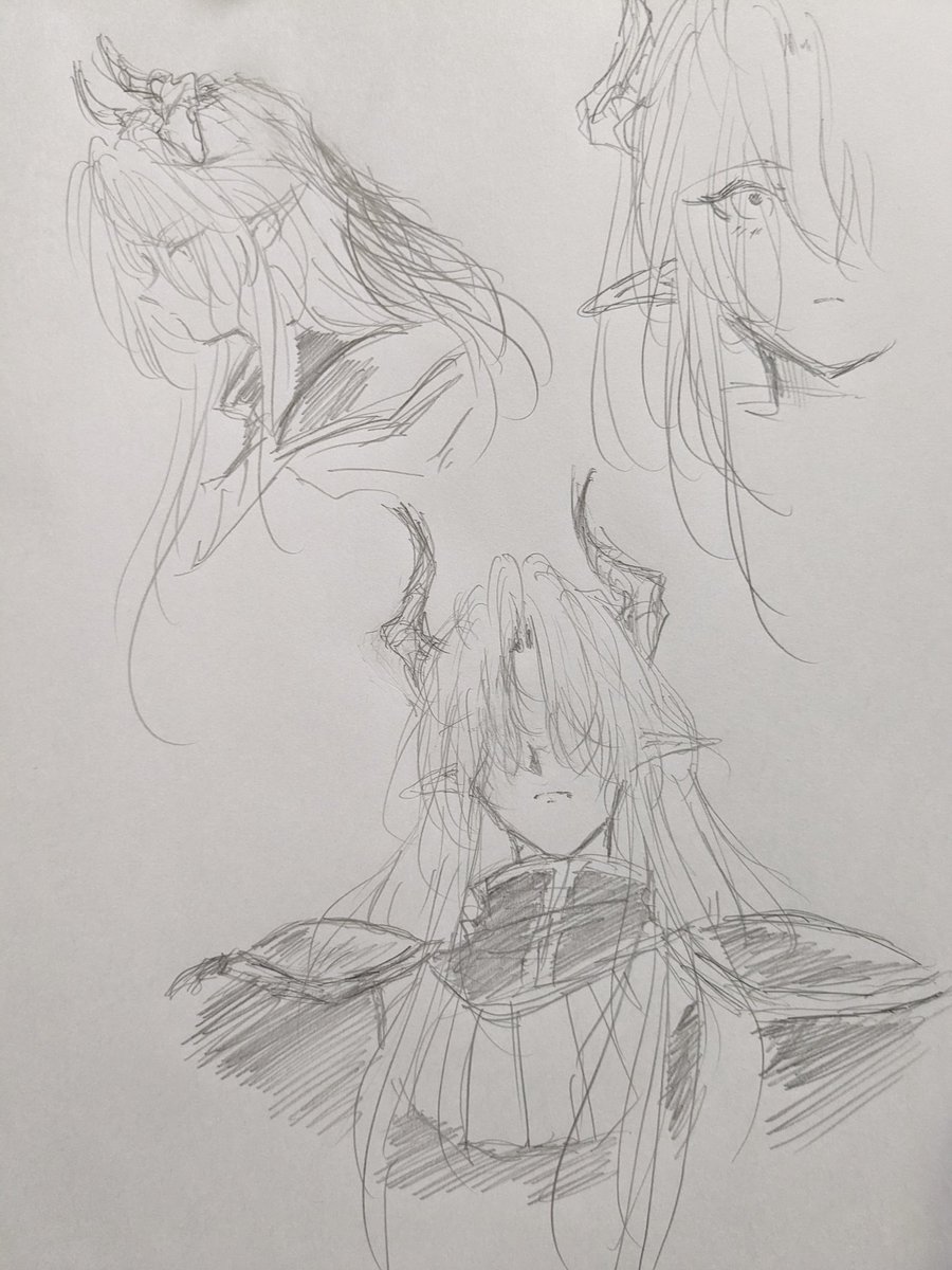お目々描けないので誤魔化すよ
下のやつは前髪長すぎて誰か分かりゃん…流石にやり過ぎた
#サタン様
