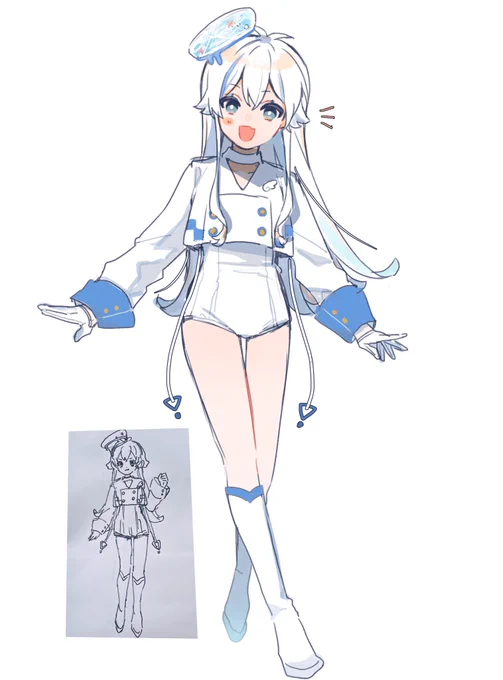 2年前に描いてた代理キャラの別衣装案デジタル落書きになおしたやつ