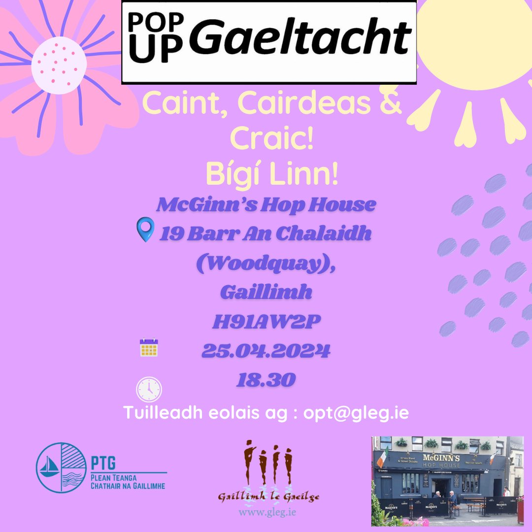 If you use our free Transparent Language app to learn Irish, or you just want to brush up on your conversational Irish, visit the Pop-Up Gaeltacht at McGinn's Hop House tomorrow night. #Gaeilge 💚 #PopUpGaeltacht #Craic #Cairde #CnaG #GleG #GaillimhDhátheangach #BilingualGalway