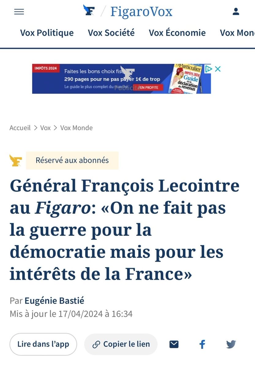 🛑《On ne fait pas la guerre pour la démocratie mais pour les intérêts de la France.》dixit le Général François Lecointre. 

Voici les dessous de la démocratie électoraliste (vote mécanique) que Miterrand a fait adoptée en 1990-1991 à nos pays [pseudo]-indépendants, toujours sous