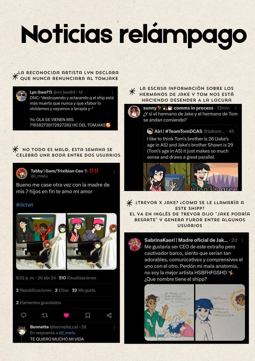 _sabrina_kaori_'s tweet photo. "Fandom Hispano DCTWT" les presenta su primera edición, en esta habla sobre los últimos chismes, algun que otra noticia extra, finalizando con unos dibujos hermosos de la comunidad. La revista está centrada en, como dice su nombre ,el fandom Hispano.
#FandomHispanoDCTWT #dctwt https://t.co/hb9DD2azkb