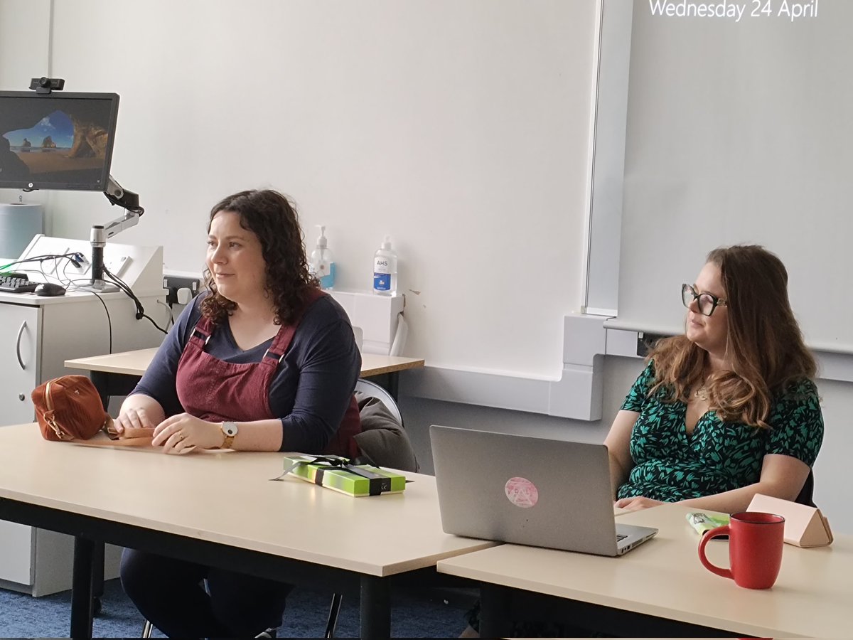 saralread's tweet photo. Today the students on our Creative Writing and the Writing Industries MA got to meet literary agent @hatteatime and hear her being interviewed by @DecafB before discussing their own projects with her. Thank you Hattie! https://t.co/qbENy9oihQ