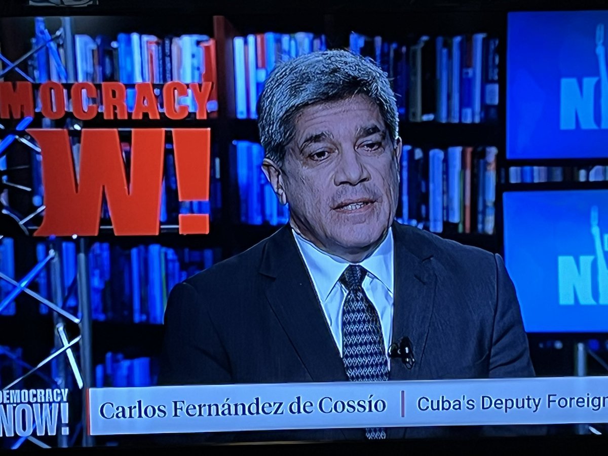 April 24, 2024| #HappeningNow in #NewYork: #Cuba🇨🇺's Deputy Foreign Minister @CarlosFdeCossio appears on 'Democracy Now' television program.