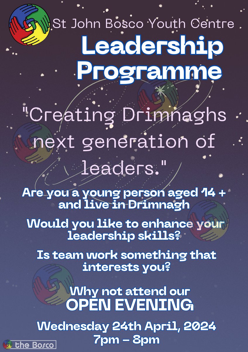 🔆 REMINDER 🔆 We are currently recruiting for an additional group to run alongside a current programme group on Wednesday evenings. If interested, you're invited to attend our open evening at 7pm this evening. #bosco #youthwork #leadership #community