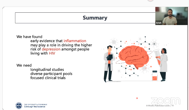 Enjoying the @BritishNeuro member's meeting! @ArishMRL gave an excellent talk on potential brain mechanisms of depression in people living with HIV