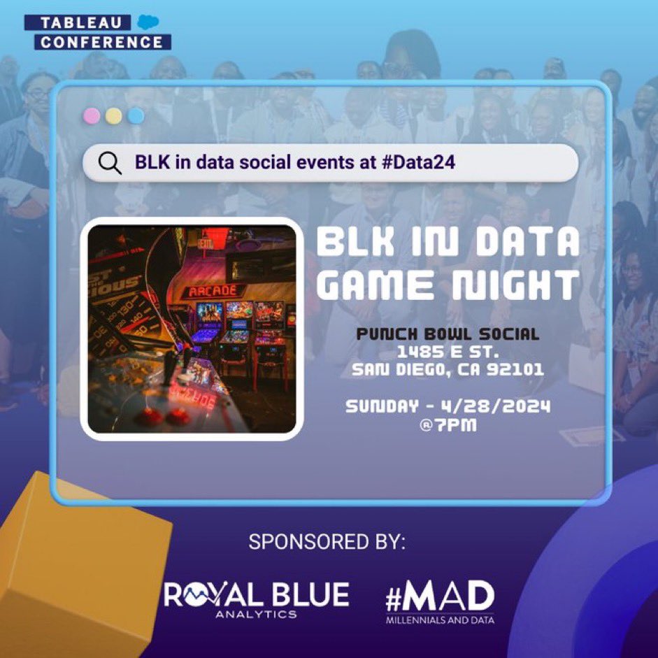 datadzif's tweet photo. Can’t wait til Tuesday to link up??👀👀

Come out to our BLK in Data Social Game Night Sunday evening at 7 PDT @ Punch Bowl Social🔥🎉😎🥂

RSVP:  https://t.co/dNh2r3HnkI https://t.co/EZZT99ty1L