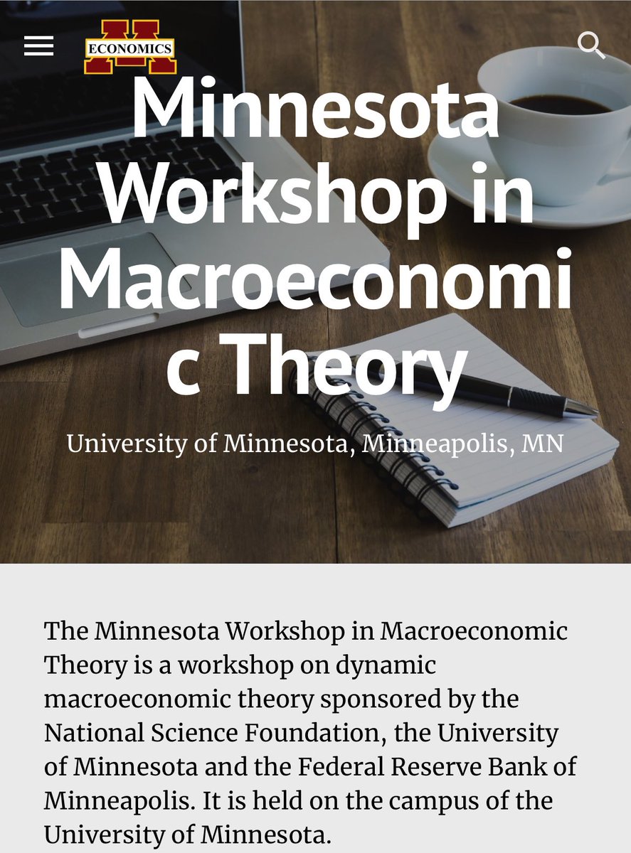 The Minnesota Macro conference deadline is this Friday 4/26. Submit your papers and come join us for lots of economics fun! 🤩 sites.google.com/umn.edu/minnes…