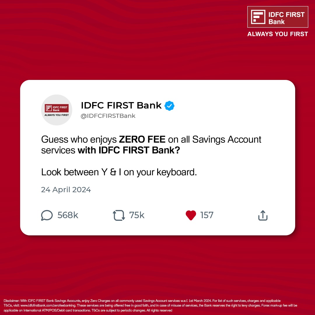 Who should you turn to for all your banking needs? Look between Q & R.

#IDFCFIRSTBank #AlwaysYouFirst #SavingsAccount #Trending #TrendingFormat