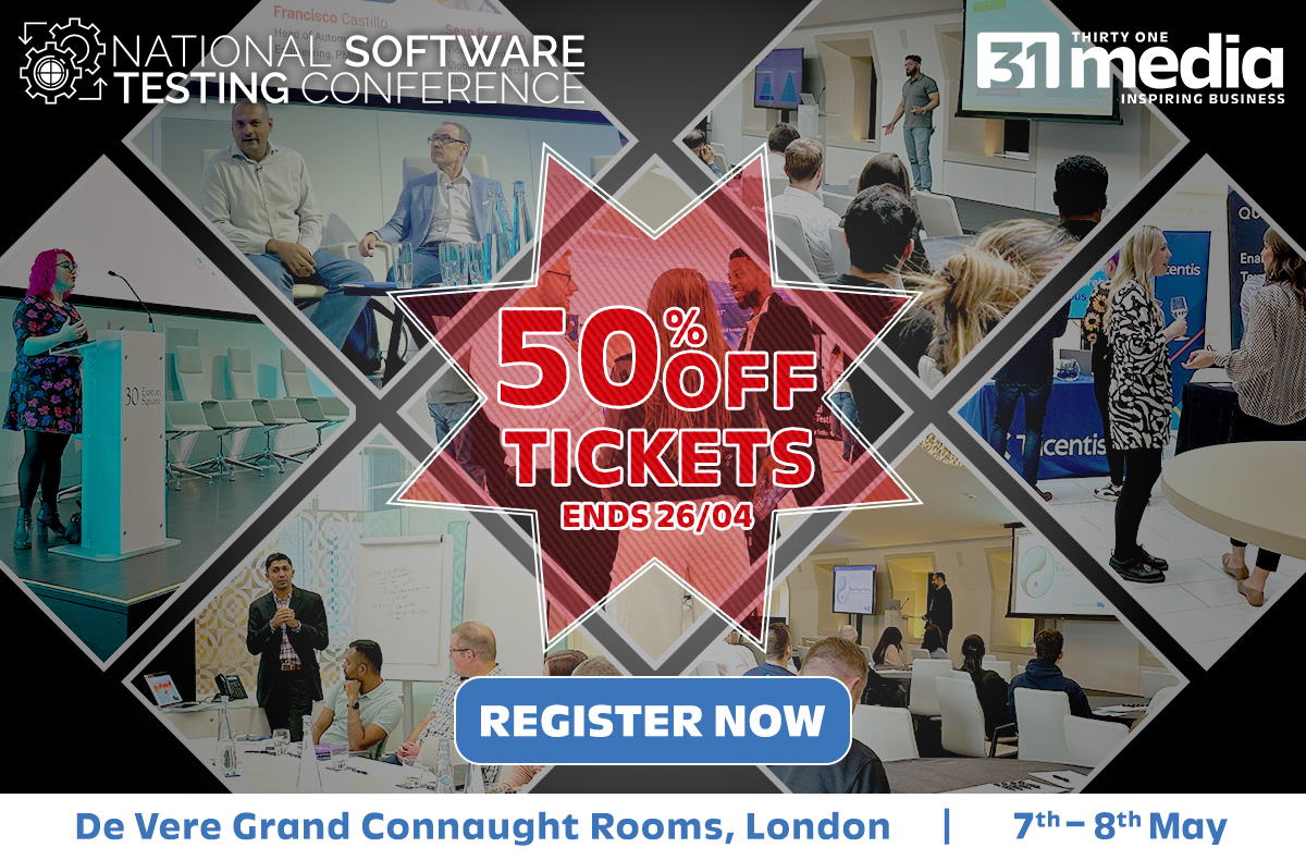 testmagazine's tweet photo. Don’t miss our limited-time offer-register now and get 50% off on our latest deal!  
Register now at https://t.co/QfJfTT7WMp 
#31media #softwaretesting #qa #testingcommunity #testing #technologies #itprofessionals #softwaretester #SoftwareDeveloper #conference #CTO #TestManager https://t.co/hXmCG5PD5P