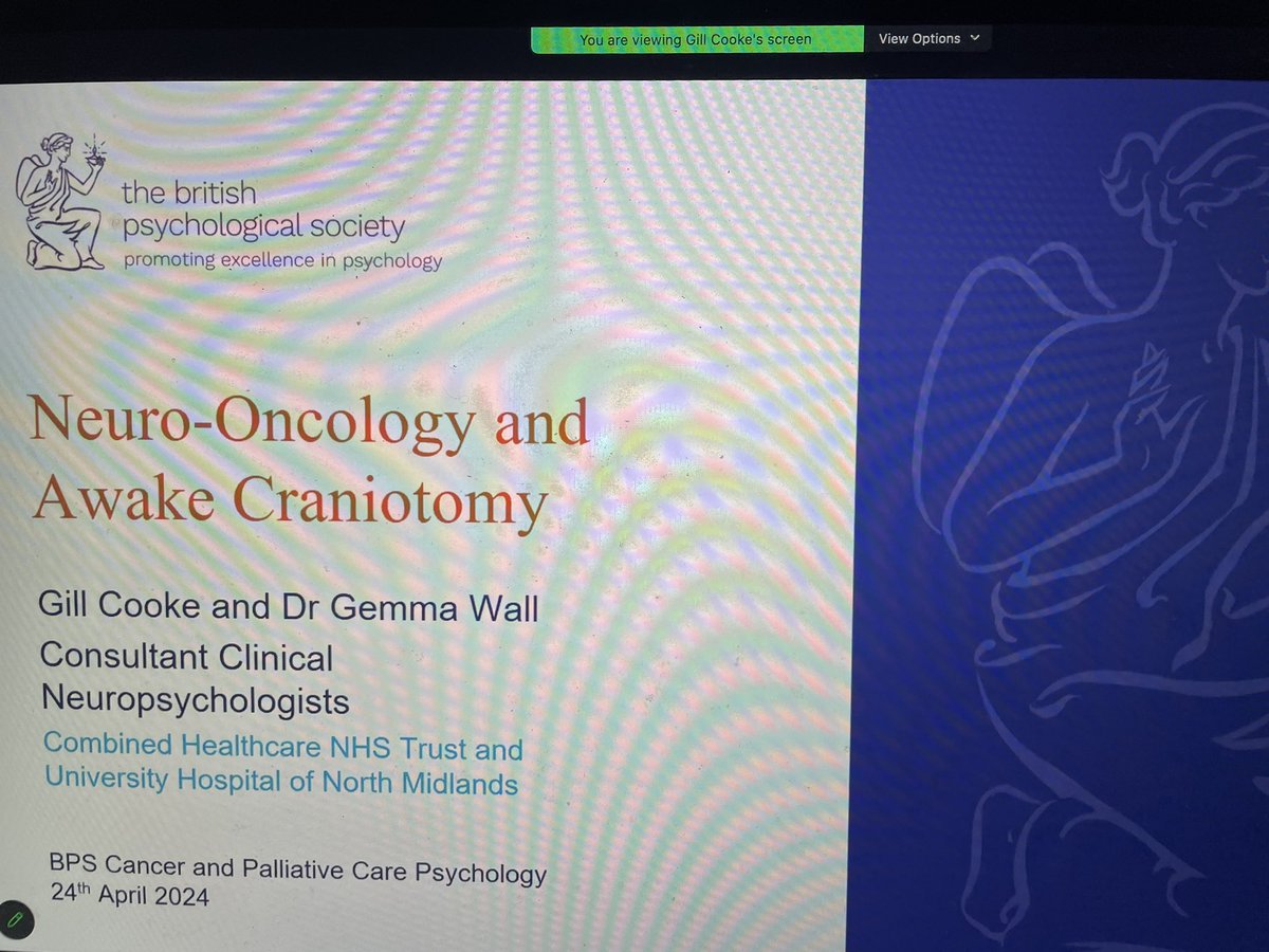 Our fourth and final mini-talk explores the role of the clinical neuropsychologist in cancer - Gill Cooke is sharing her experience supporting patients having an awake craniotomy, plus support for patients with glioma, prehabilitation, and psychological support more generally!