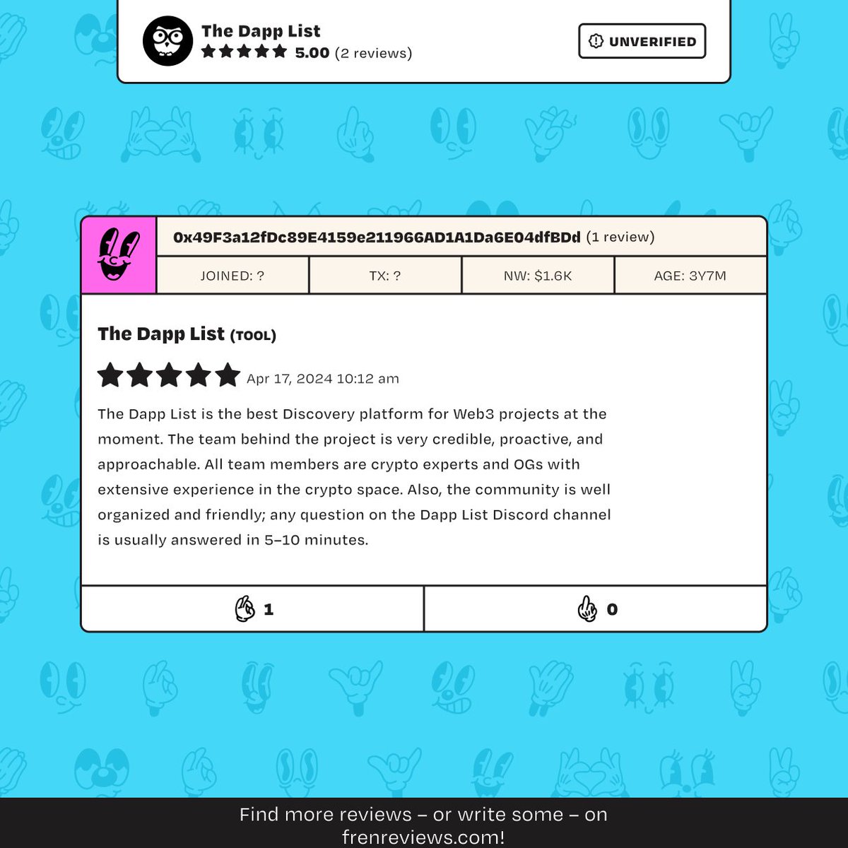 Here's a review for @thedapplist that's bursting with glowing feedback! ✨ when it comes to knowing your crypto, nothing beats joining a community like this. Instant feedback and a powerhouse team to back you up! Ain't that the dream?