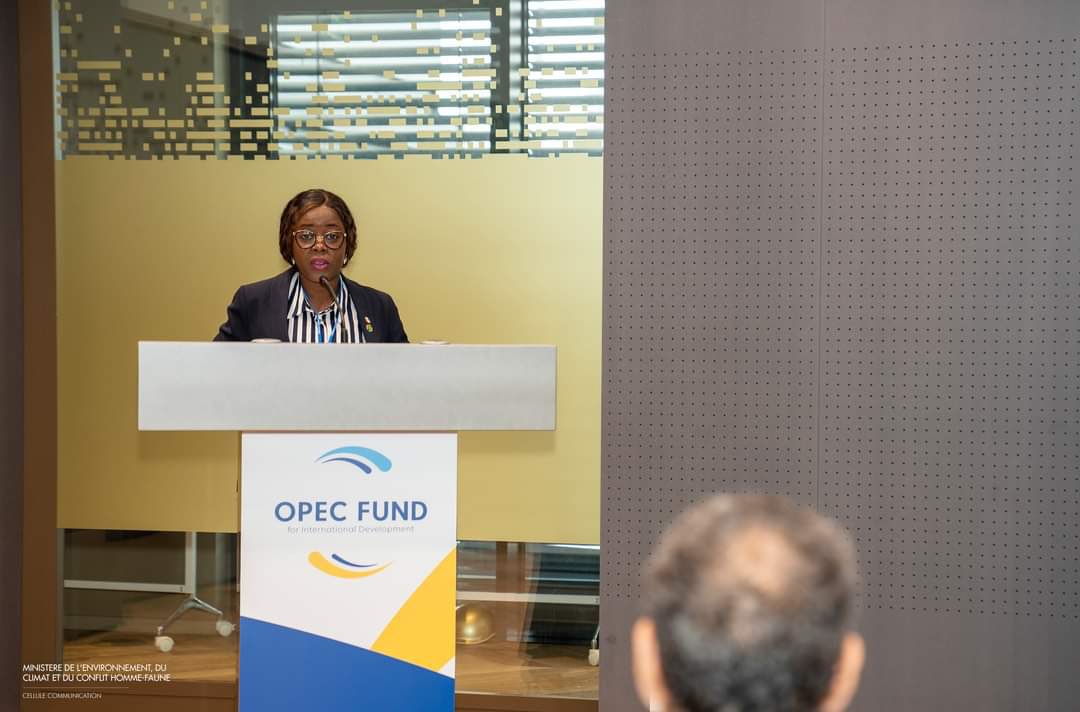 [ SEMAINE DES SOLUTIONS CLIMATIQUES ]

Le Ministre de l'Environnement, du Climat et du Conflit Homme-Faune, Madame Arcadie Svetlana Minguengui Ndjomba Epse N'zoma prend part à Vienne en Autriche, au segment de haut niveau de la semaine des solutions climatiques.

#ComGouv