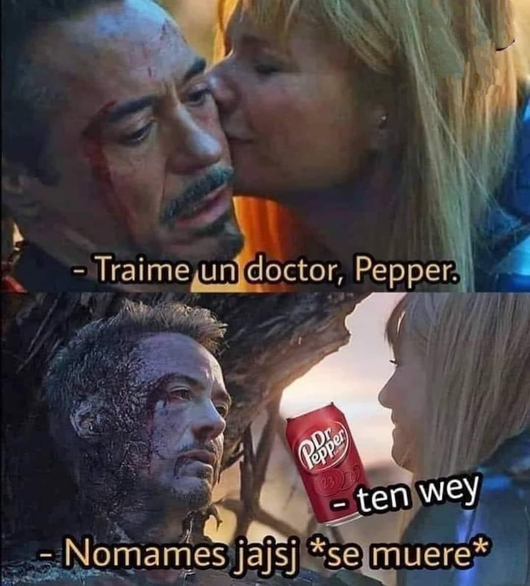 #doctorpepper #ironman
#dankmemesdaily #memes #elyaclásico #memedeldía #memesdaily #dankmemes #momos #memesrandom #randommemes #memasos #momazos #momasos #memazos