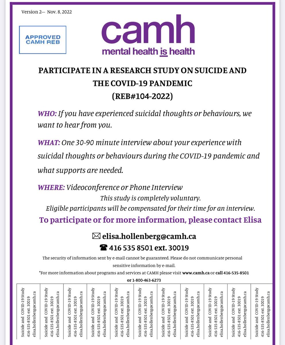 Study information below! If you experienced thoughts of suicide during the COVID-19 pandemic and live in Manitoba or BC, please consider participating in our study.