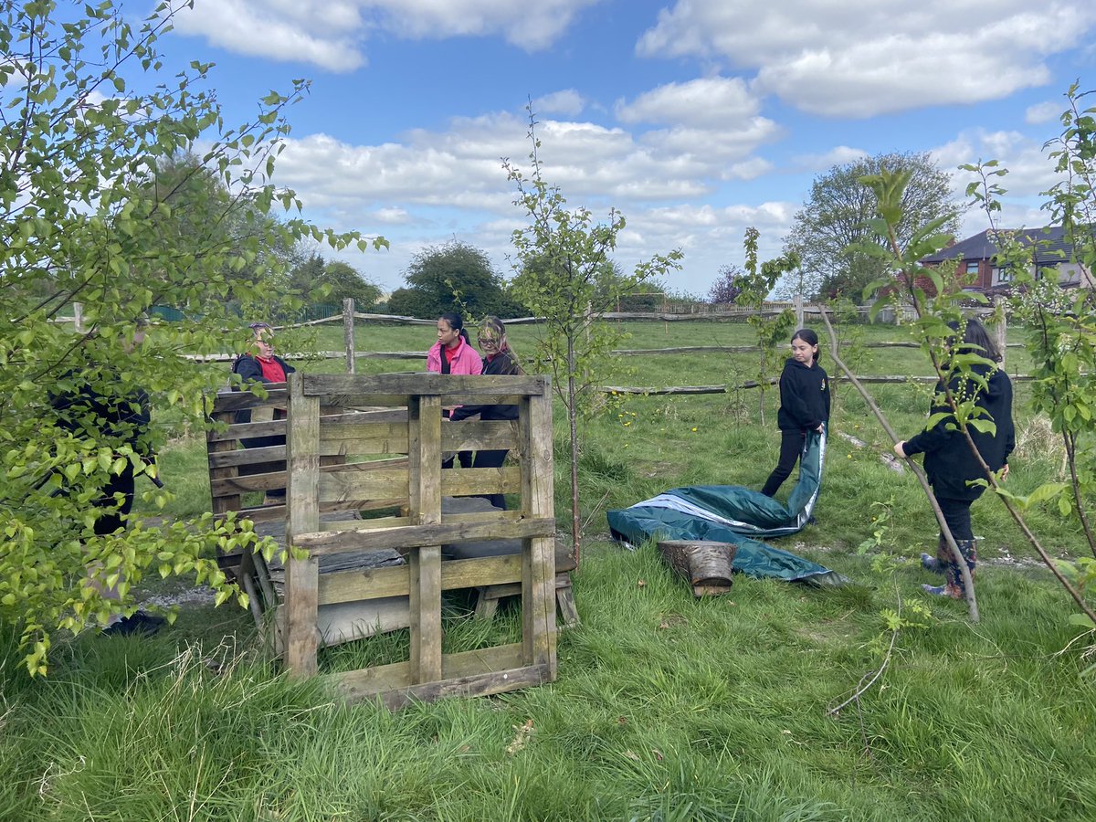 MrsSarahThomas1's tweet photo. Dosbarth Yr Wyddfa are bing creative engineers in forest school building WW2 shelters @MaesYMynydd https://t.co/3a4IiiptJT