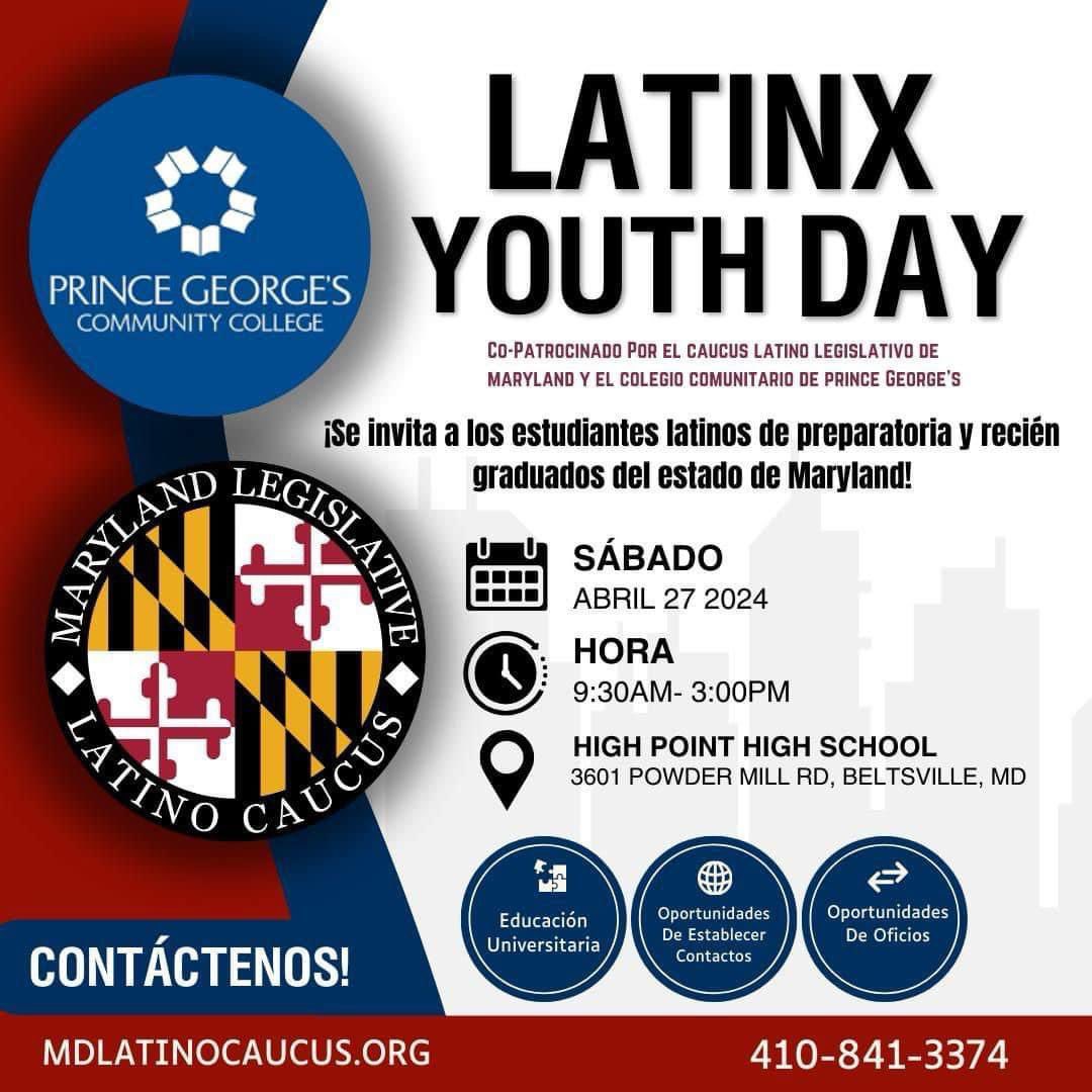 I look forward to seeing District 3 students from @NHS_PGCPS & @IHSatLP and all @pgcps students on Saturday! Join organizations and community leaders focused on supporting students & families with college & career resources. Thank you @MDLatinoCaucus & @pgccnews! Thank you for…