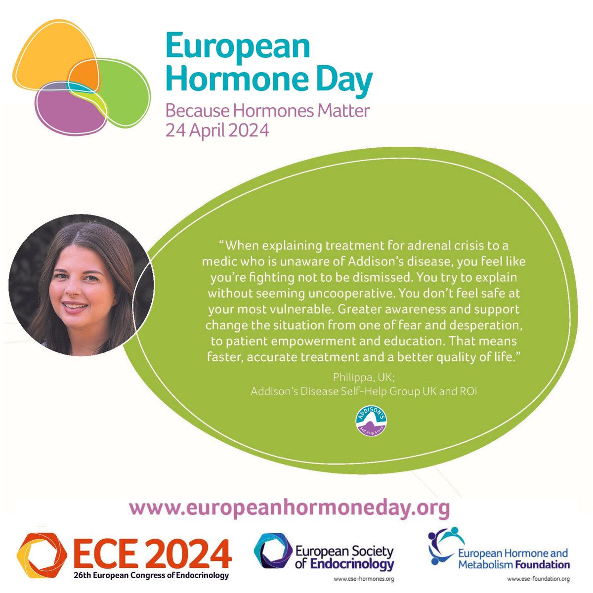 Over 400 rare diseases are linked to the endocrine system. Diagnosis can be slow & for many, like Addison's & adrenal insufficiency, there’s no cure. We're joining @ESEndocrinology to raise awareness on #EuropeanHormoneDay. Read #BecauseHormonesMatter➡️ loom.ly/4kXEmKQ