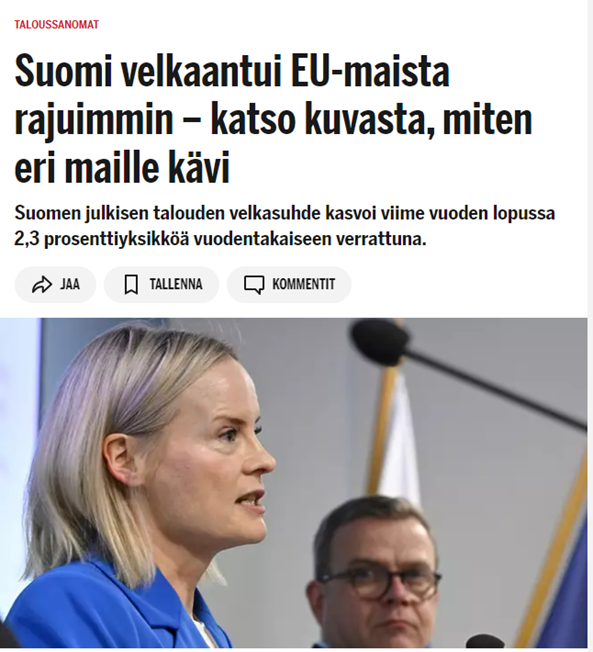 kimmoneihum's tweet photo. Orvon saksijengi lisävelkaannutti Suomea EU-maista eniten 2023, leikkasi taantumasta laman  ja tunaroi maahan 60 000 uutta työtöntä. Oikeisto hihkuu ja tanssahtelee mielissään. Näin he "pelastavat" omissa mielikuvissaan hyvinvointivaltiota. 
Mikä oikeistoa vaivaa? https://t.co/MU2UUN4Och