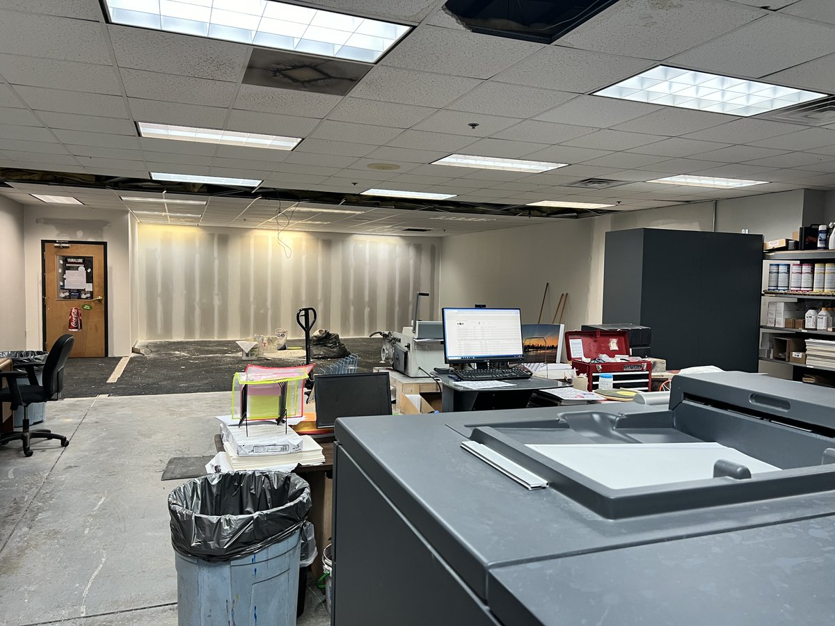 And the fun begins! Over the past few days walls were moved to considerably enlarge our digital printing department. Watch for an announcement on a significant equipment addition that will take our capabilities to new heights (and widths)! 🎉 #Expansion  #BigAnnouncement