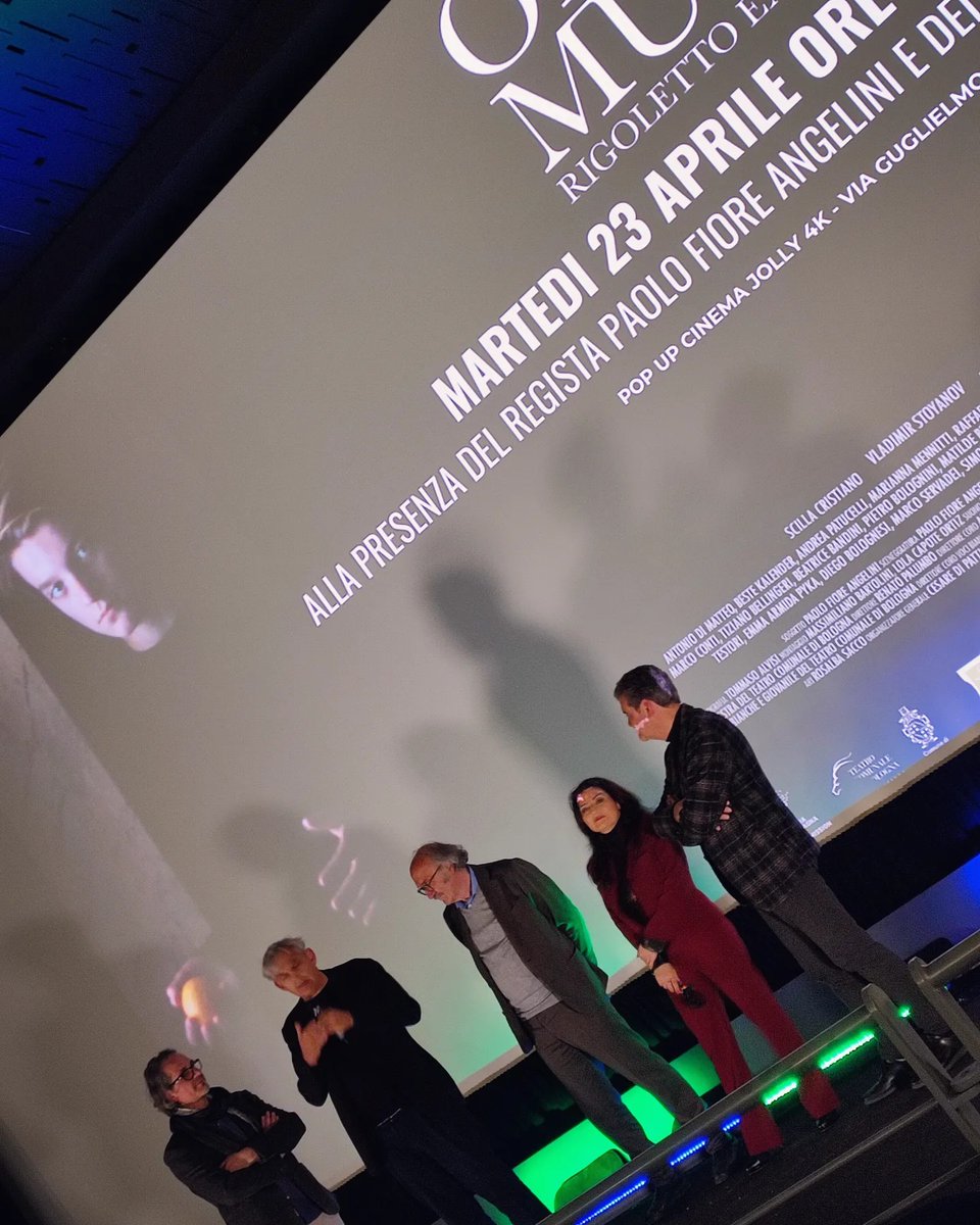 Prima nazionale del film 𝐎𝐏𝐄𝐑𝐀 𝐌𝐔𝐍𝐃𝐈  𝑅𝑖𝑔𝑜𝑙𝑒𝑡𝑡𝑜 𝑒𝑥𝑝𝑒𝑟𝑖𝑒𝑛𝑡𝑖𝑎  - di 𝑷𝒂𝒐𝒍𝒐 𝑭𝒊𝒐𝒓𝒆 𝑨𝒏𝒈𝒆𝒍𝒊𝒏𝒊, in sala con 𝐒𝐜𝐢𝐥𝐥𝐚 𝐂𝐫𝐢𝐬𝐭𝐢𝐚𝐧𝐨, e il maestro direttore d'orchestra Renato Palumbo. Un film realizzato al Teatro Comunale di Bologna