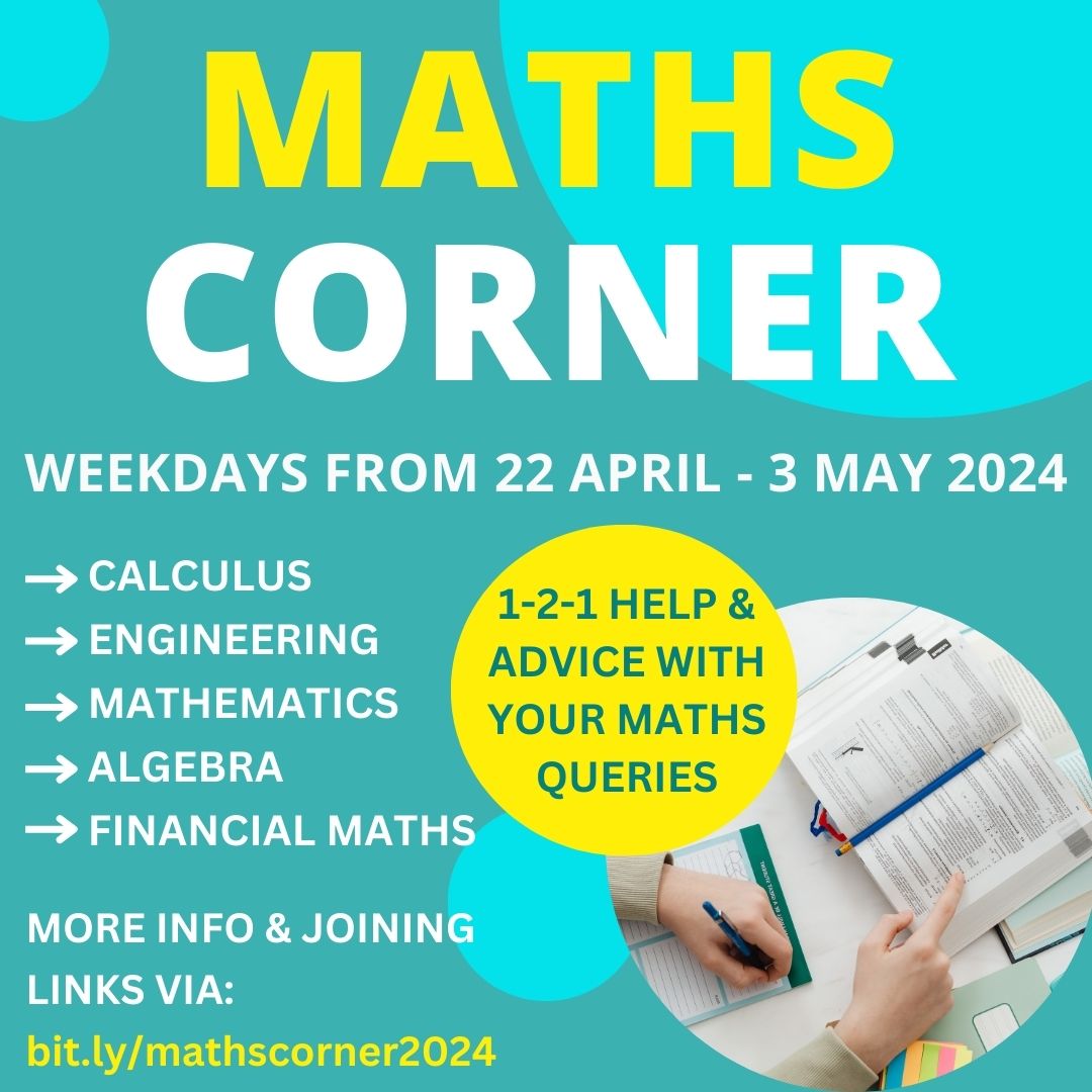 Need help with your maths? Drop by the ASK Maths Corner and our maths advisors will be happy to help! 
On campus sessions are held Wednesdays, Thursdays and Fridays in BANN 019a. 
Refreshments will be provided!☕️🧁