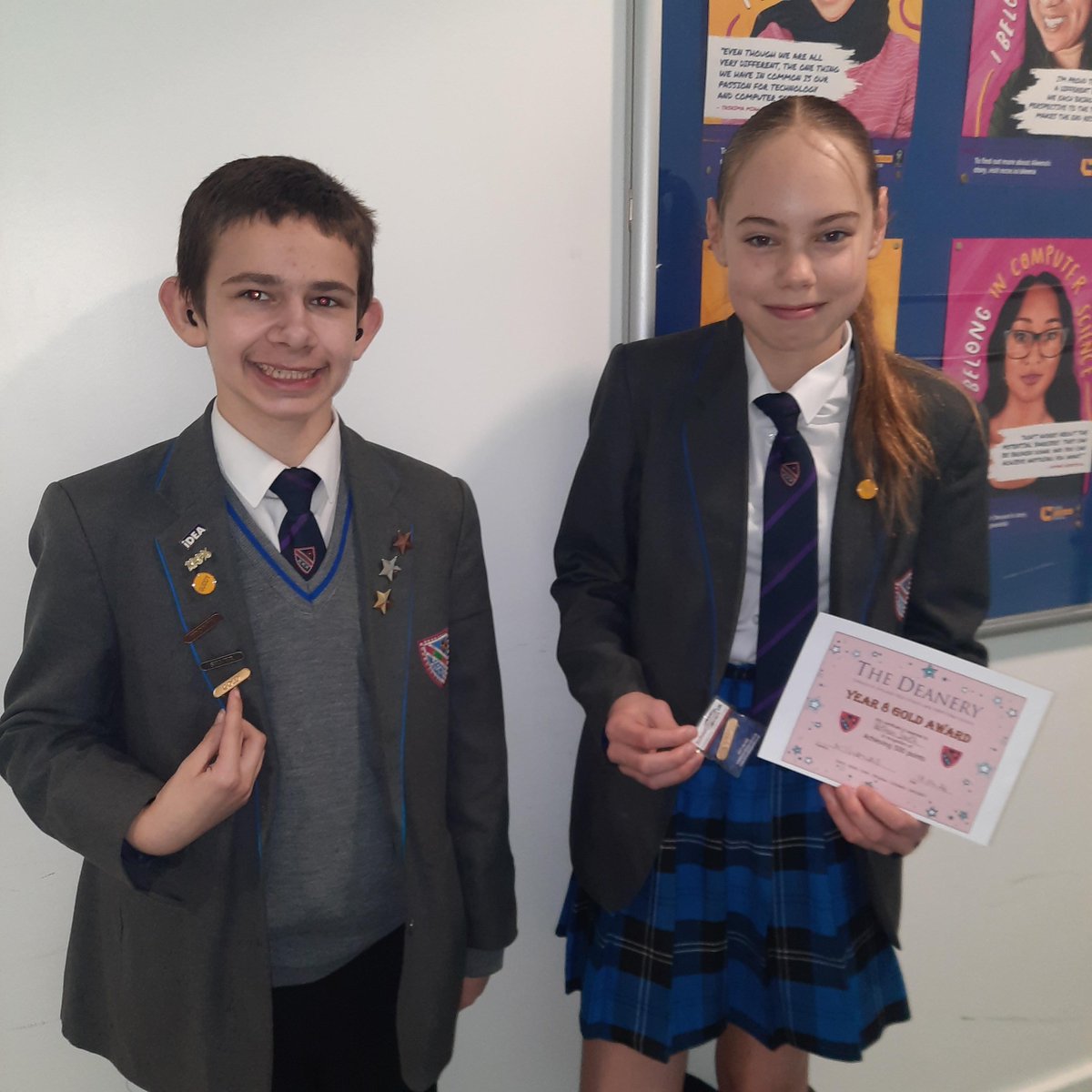 Well done to Bethan and Mikey. Year 8 gold flourish badge winners for achievement points.