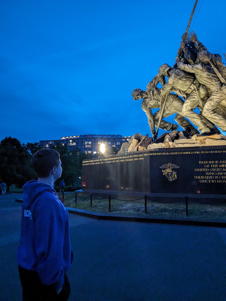 SpringerOGWA's tweet photo. Our day of traveling wrapped up with a visit to the Marine Corp Memorial last night. Students are well rested and ready for a day of adventure! https://t.co/LRDXyocZxW
