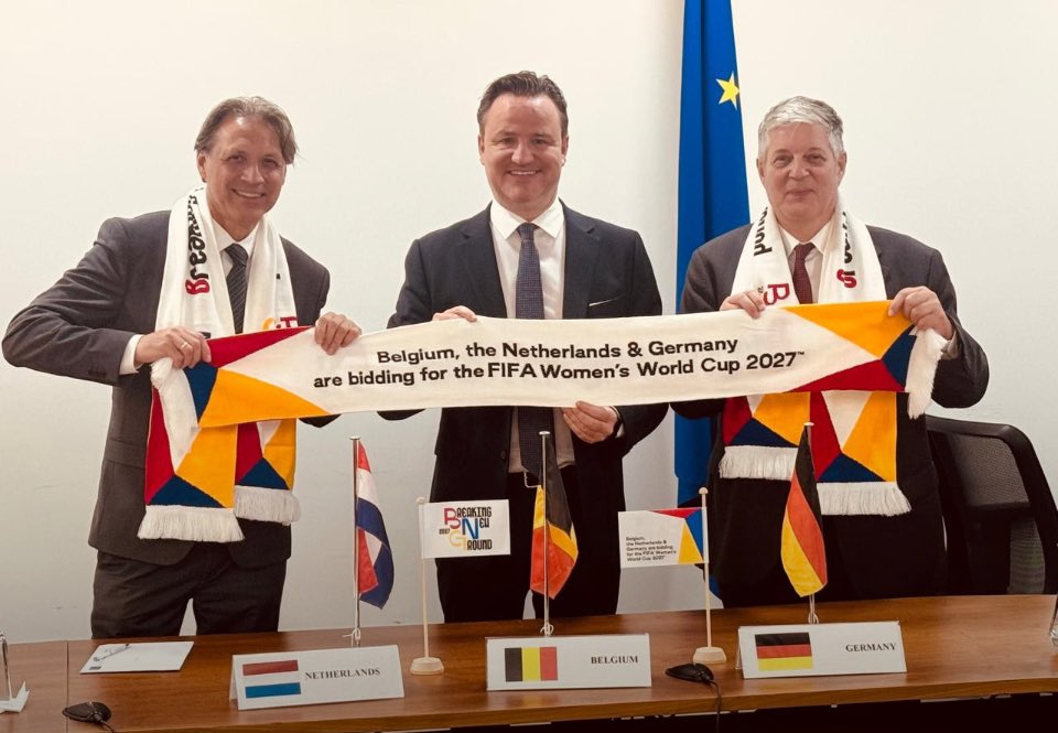 Belgium, Netherlands and Germany are bidding together to host the <a href="/fifa/">fifa</a> Women’s World Cup 2027. ⚽️🏆✨⚽
#BNG2027 #RBFA #FIFA #womenfootball
@nlinuae @germanyinuae @beintheuae
#womensfootball #BNG2027 #WWC2027 #RBFA #KNVB #DFB