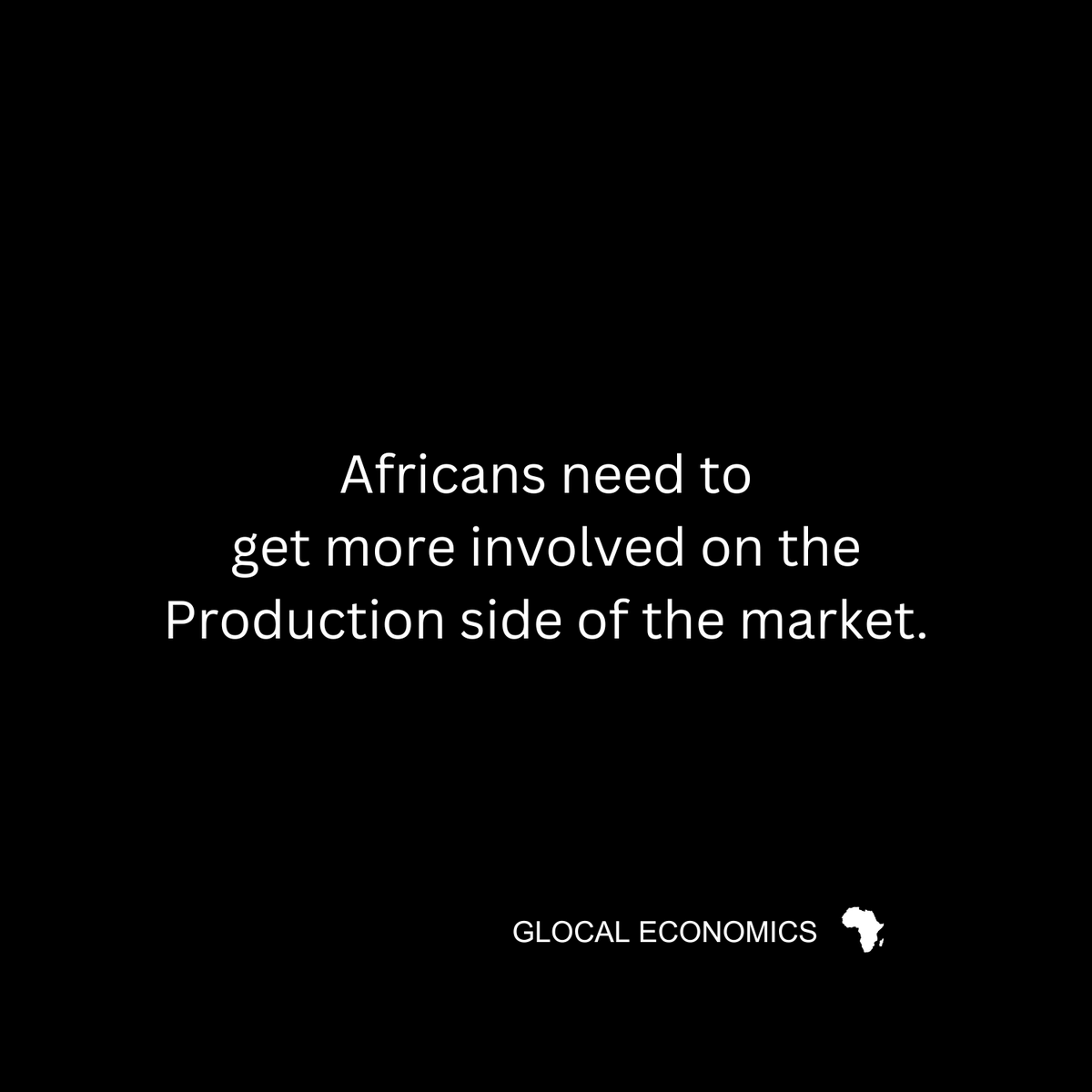 Our fate will not change without the following: we must become Producers.
We must be involved in every form of production: Scientific, Industrial, Intellectual, Agricultural, Technological.
Everything we consume, we must produce. First step.
#africandiaspora #africa #production