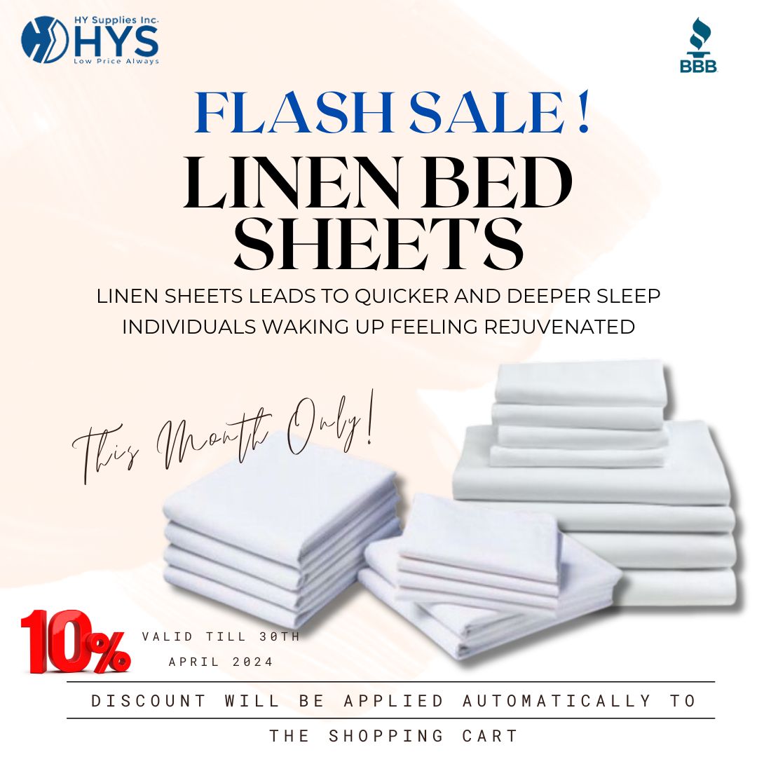 SuppliesHy's tweet image. Elevate your routine sleep with Linen bedsheets😴

 10% off on Linen bedsheets

For more Details, Check the Product below:
hysupplies.net/bed-sheets

#bedsheets #bedlinens #bedcovers #wholesalebedlinens