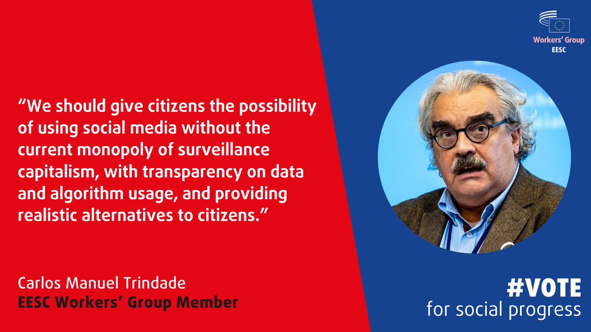 The #EESCplenary is discussing @EESC_TEN's opinion 'Safeguarding Democracy Against Disinformation' by Carlos Manuel Trindade and John Comer. Read more: europa.eu/!Bv7R3Y Follow the debate: europa.eu/!WtnWf9