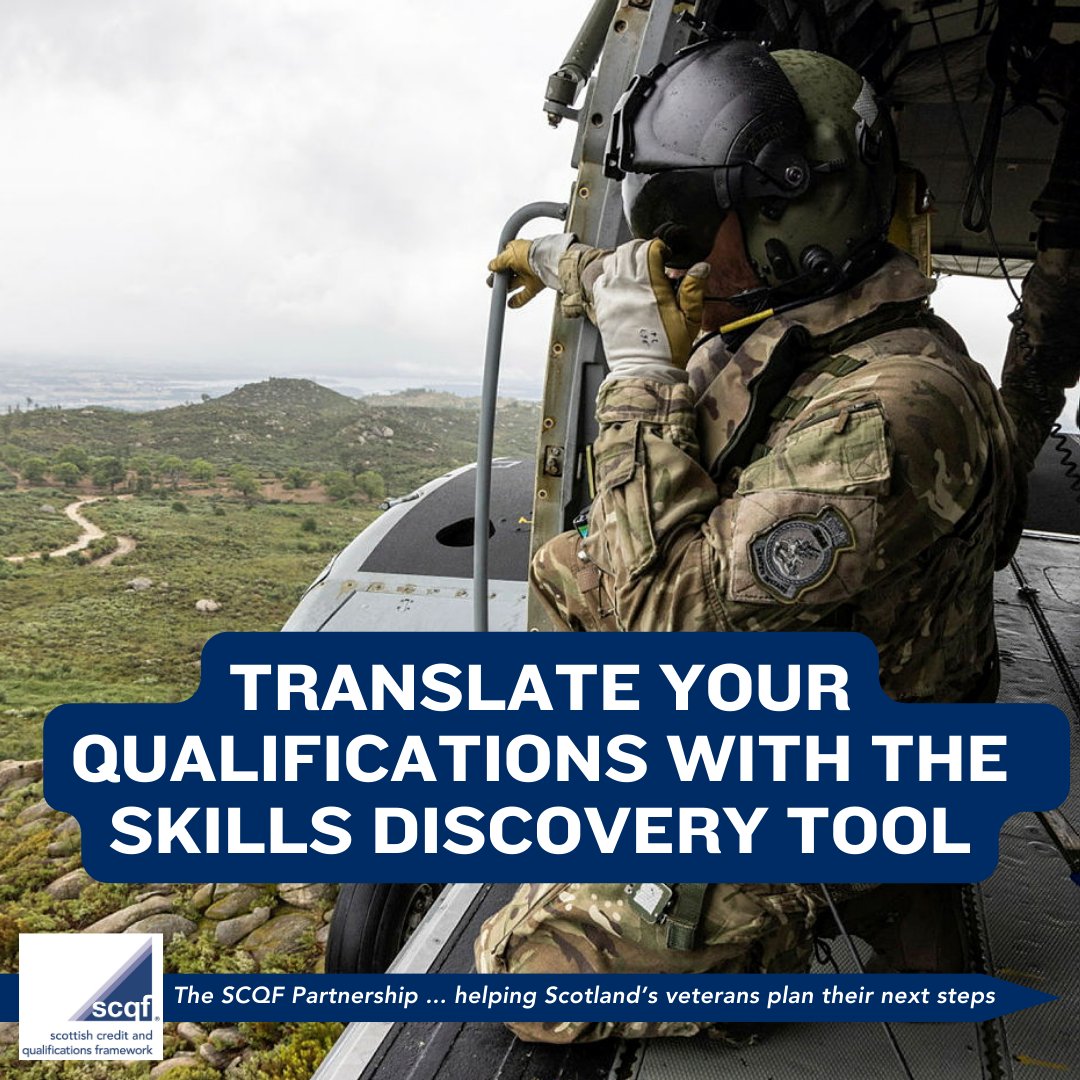 ❓Did you serve in the military? Dive into the Skills Discovery Tool to decode your qualifications and experience. Find out more at scqf.org.uk/support/suppor… #army #navy #raf