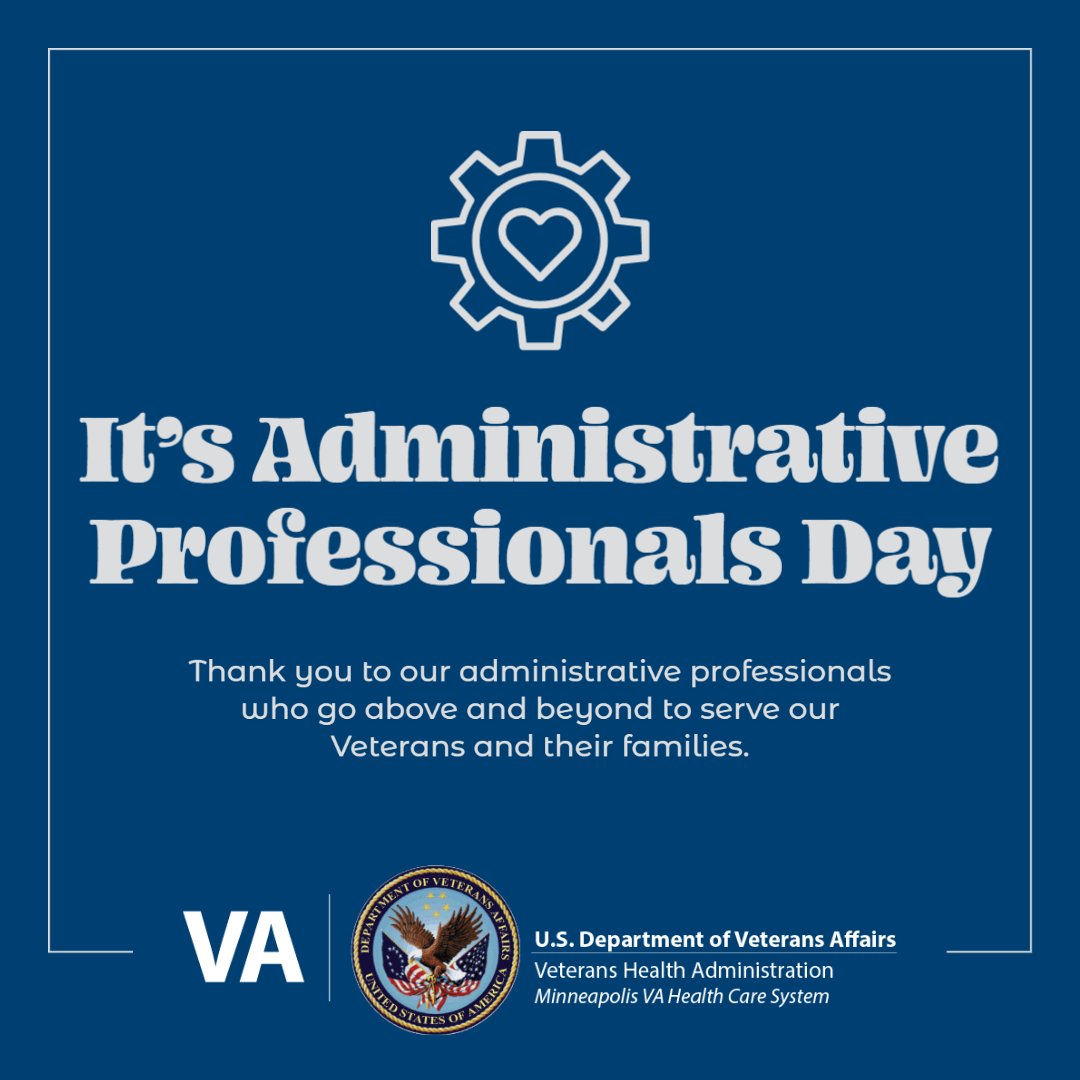 Thank you to our administrative professionals who go above and beyond to serve our Veterans and their families. Happy #AdministrativeProfessionalsDay 🏥