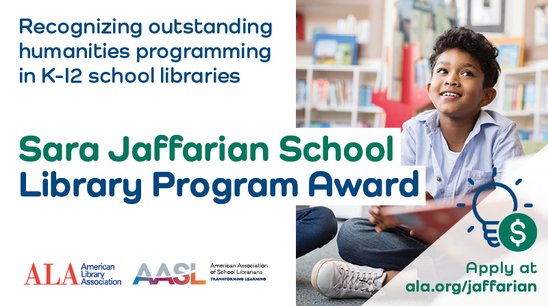 School libraries: there's one week left to apply for the 2024 Sara Jaffarian School Library Program Award ⌛ One exemplary school library program will win $5,000 and a crystal award. Apply by May 1: ala.org/tools/programm…