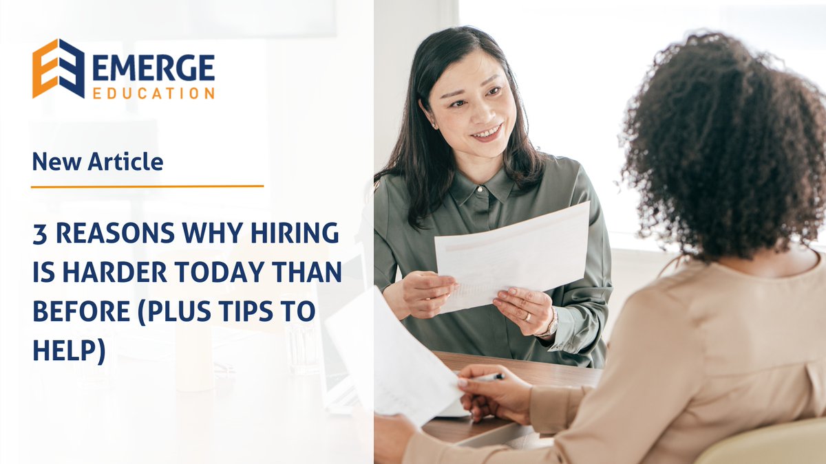 EmergeEdu's tweet photo. Learn actionable tips to overcome issues with hiring the right talent: https://t.co/QzJAFR6DGs

#WorkforceDevelopment #HiringTips #EmergeEducation https://t.co/x9dSCWvfSV