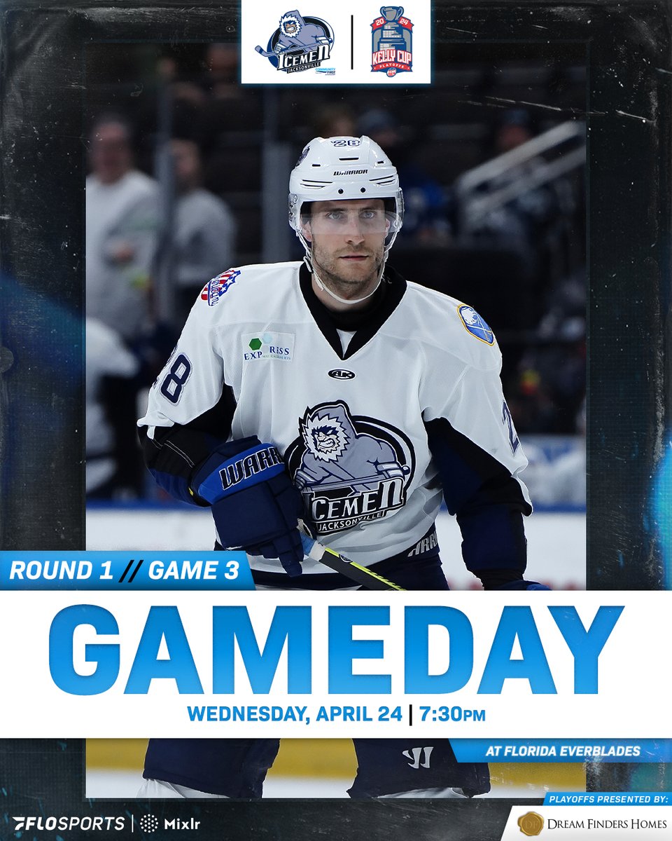 JaxIcemen's tweet image. Let's get it, IT'S GAMEDAY! 🔥 #IgniteTheFight 
-
📍Hertz Arena
🆚 @FL_Everblades 
⏰ 7:30 PM/ET
💻 flosports.link/3bkifi5
🎧 mixlr.com/jaxicemen