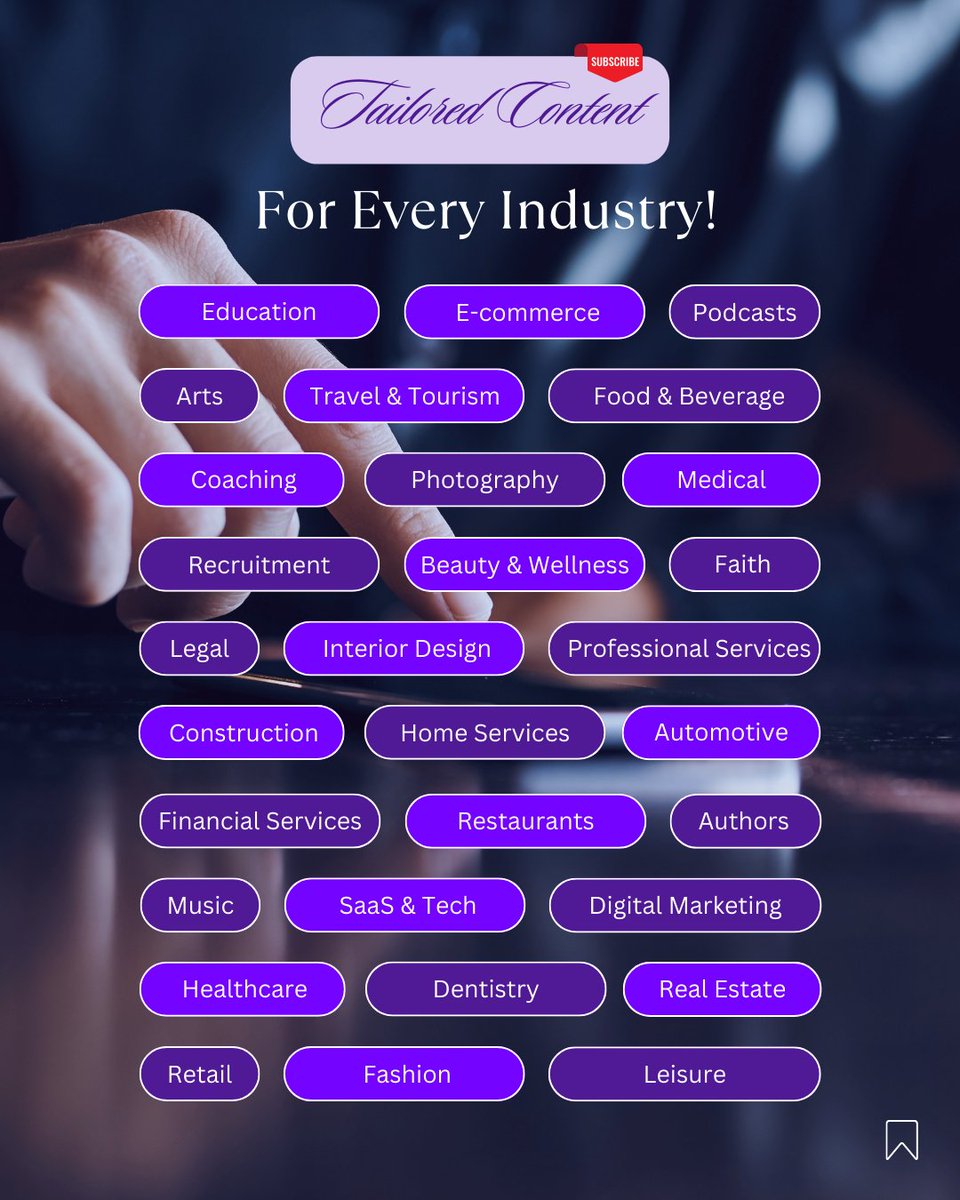 Explore our diverse portfolio from Education to Fashion, and everything in between! Curious if we can elevate your brand? Tap on the link in our bio for your custom content samples!
 #MarketingGoals #CustomerEngagement #OnlinePresence