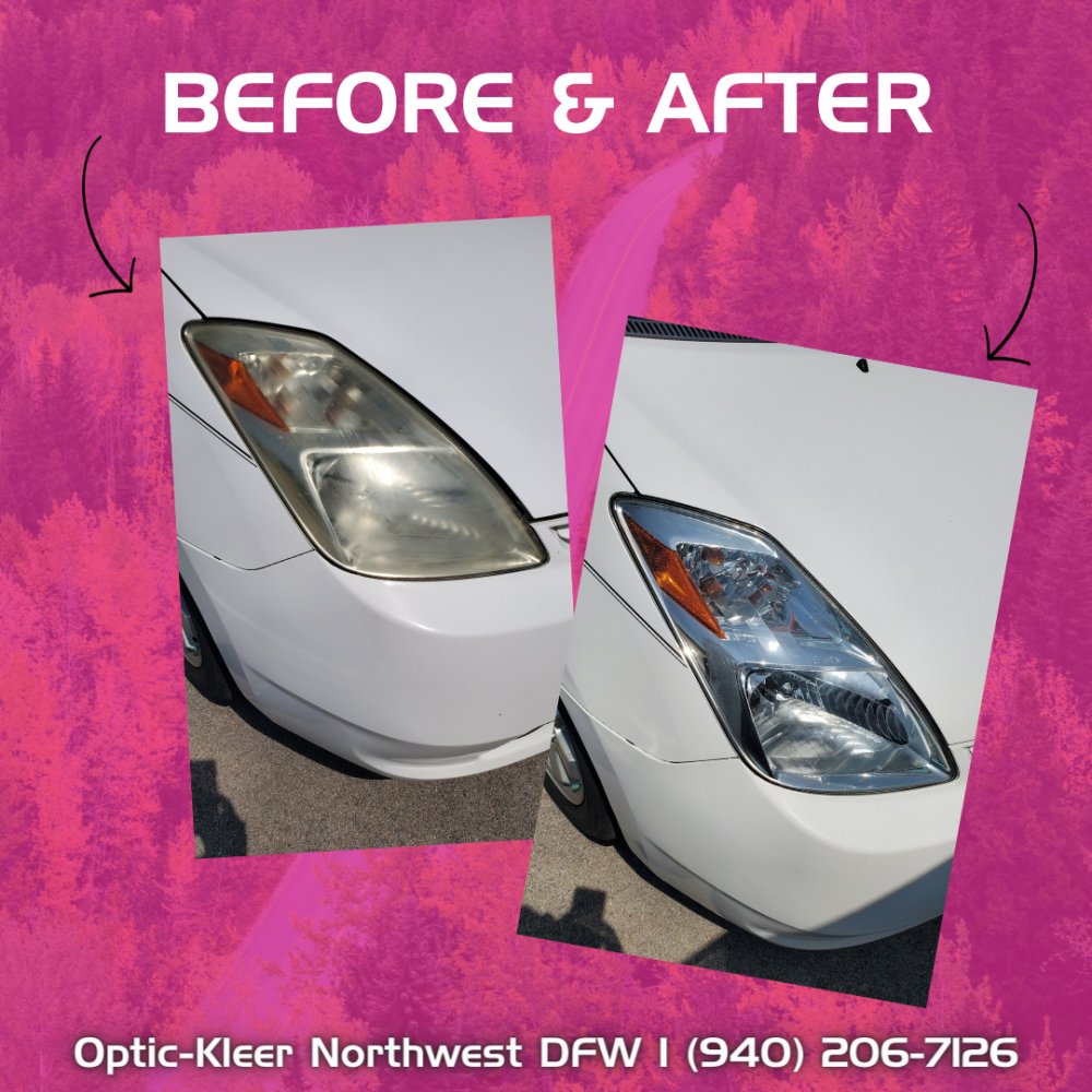 🌅 #CanyonFallsTX sunsets are breathtaking, but faded headlights? Not so much! Our #HeadlightRestoration service will bring back the brilliance to your headlights for improved visibility on the road. Plus, enjoy worry free driving with our #TwoYearWarranty.🚙

📲 (940) 206-7126