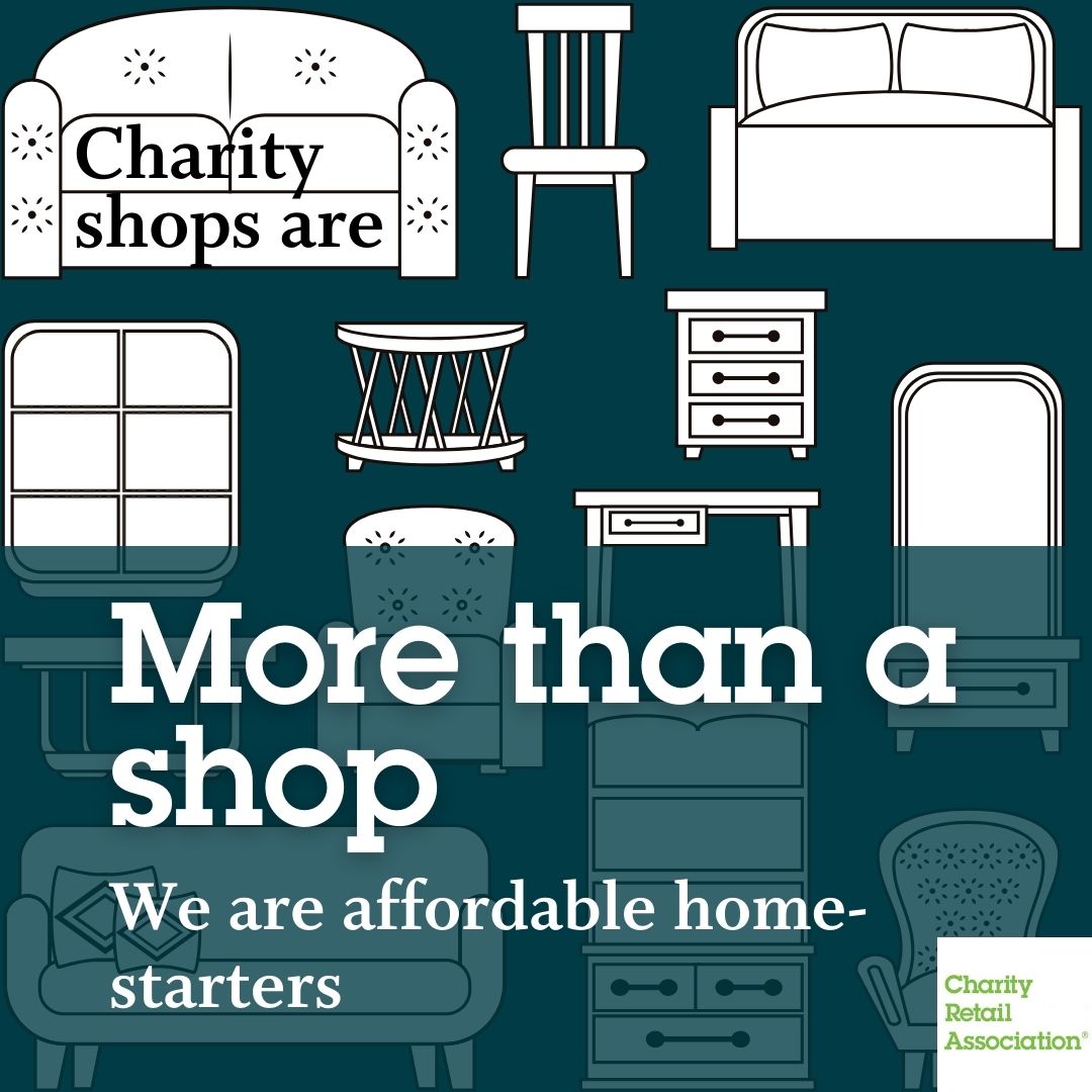 #CharityShops can be an incredible source of sustainable and affordable furniture and homewares – perfect for starting your first home. 🏡 #MoreThanAShop #SustainableLiving #SecondHandFurniture #HomeFurnishings
