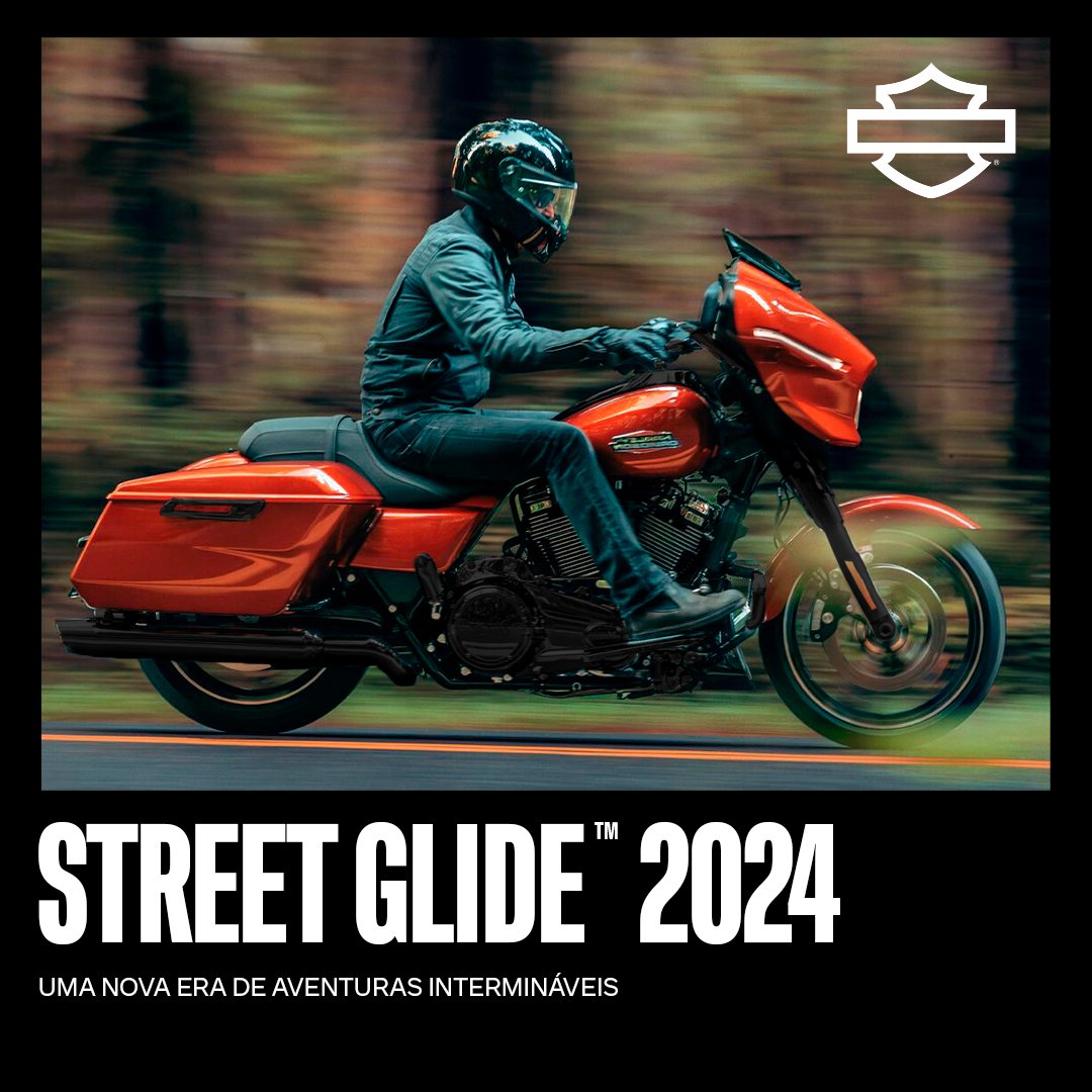 HarleyBHZ's tweet photo. Nova Harley-Davidson® Street Glide™ 2024. Reimaginada e refinada para uma experiência de pilotagem ainda mais imersiva. https://t.co/Una6YaHkra