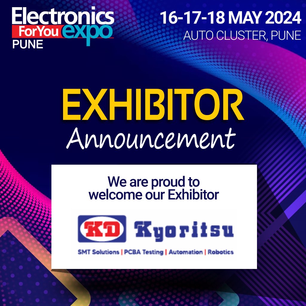 We're thrilled to welcome @kyoritsu_india, an End-to-end supplier of PCBA Testing & SMT Turnkey Solutions, as the latest exhibitor at the #EFYExpoPune2024

Learn more: pune.efyexpo.com

#Electronics #EmbeddedSystems #Automotive #Pune #ElectronicsForYou #conference #EV