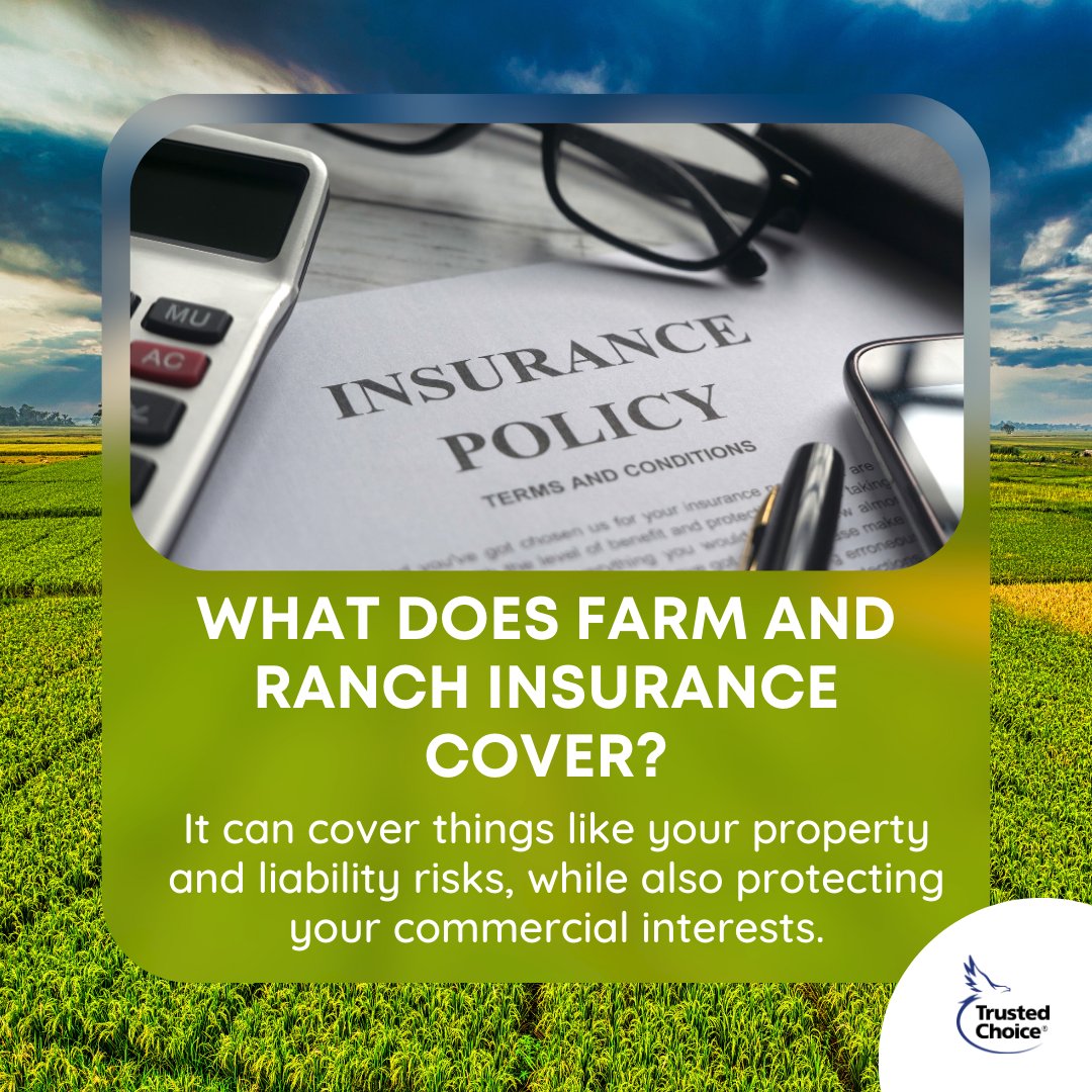 Farm and ranch insurance can cover a variety of your property and liability risks. Tell your independent agent all about your farm or ranch so they can help walk you through your policies.   #FarmInsurance #RanchInsurance #PropertyInsurance #LiabilityInsurance #IndependentAgent