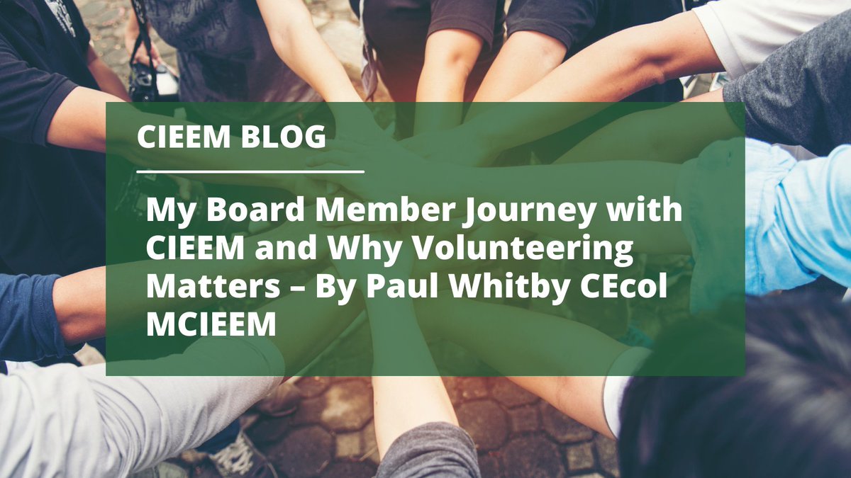 'It has been a rewarding position to hold and talking to others that have previously or currently volunteer for CIEEM, the feeling all around is mutual – it is very worthwhile,' says CIEEM board member Paul Whitby CEcol MCIEEM. Read Paul's blog here 👉 cieem.net/my-board-membe…