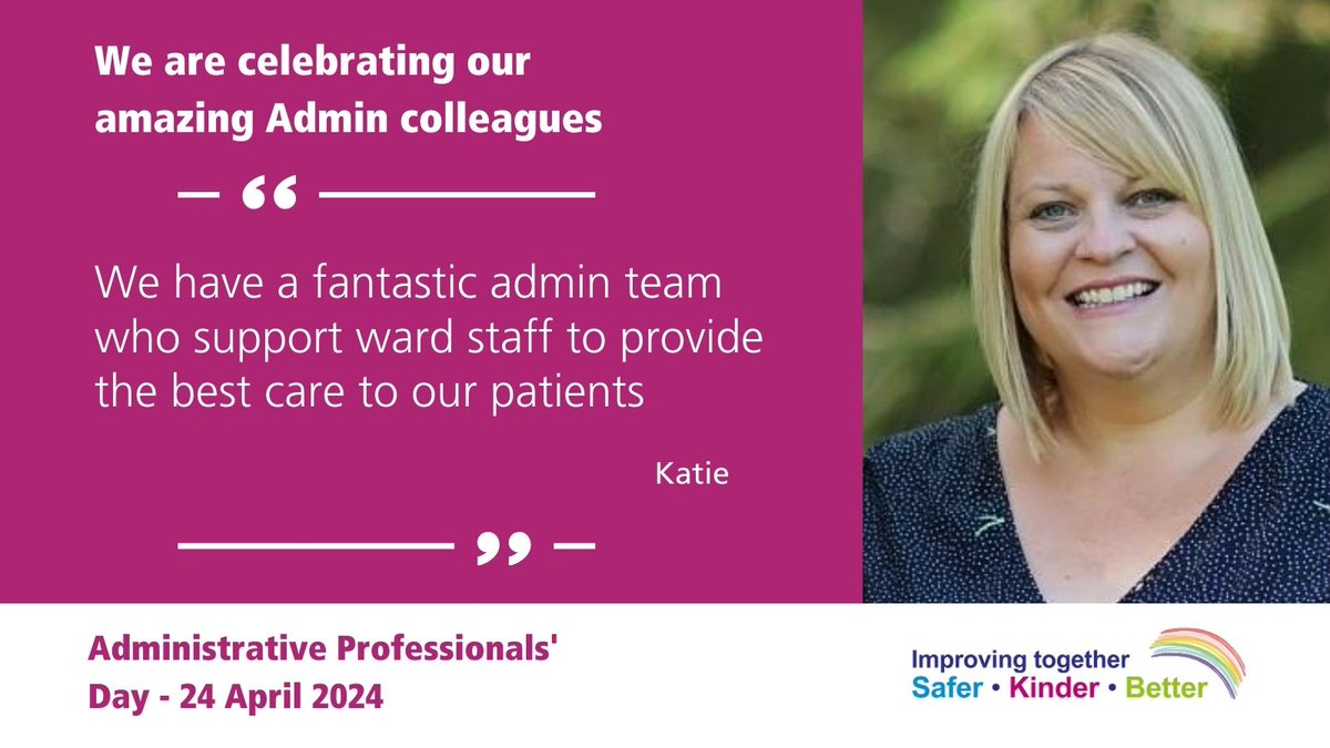 This #AdministrativeProfessionalsDay2024 we are celebrating our amazing Admin colleagues – the office heroes of NSFT! 

Katie highlights the amazing team she's part of and the role they have in supporting ward staff to provide the best care to our service users.