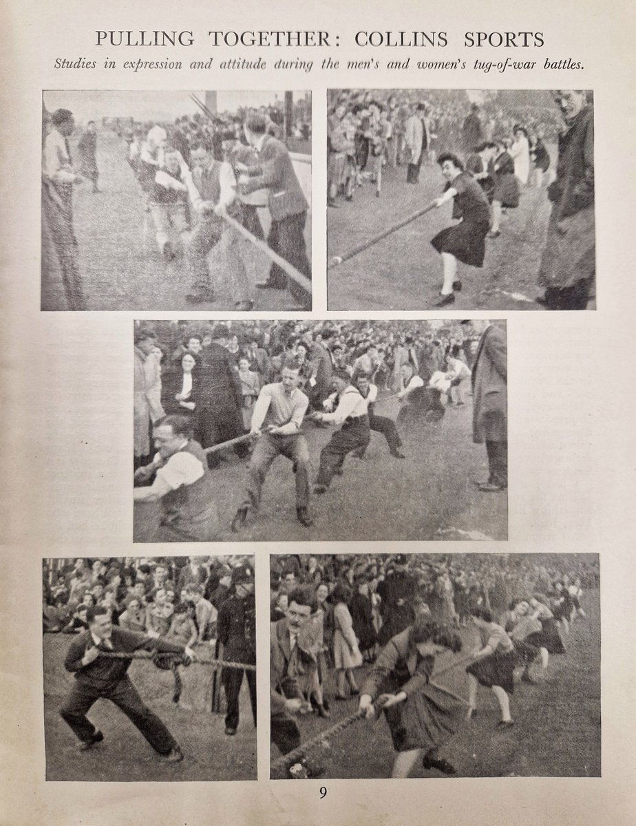 HarperCollinsUK's tweet photo. We are an active workplace in HarperCollins &amp; we have the photos from #HCArchive to prove it! These images taken between 1948 &amp; 1950 show past Collins staff taking part in different sports, including tug-of-war, during a company's sports day. #SportArchives #Archive30 @ARAScot https://t.co/S4FtPyz2lH