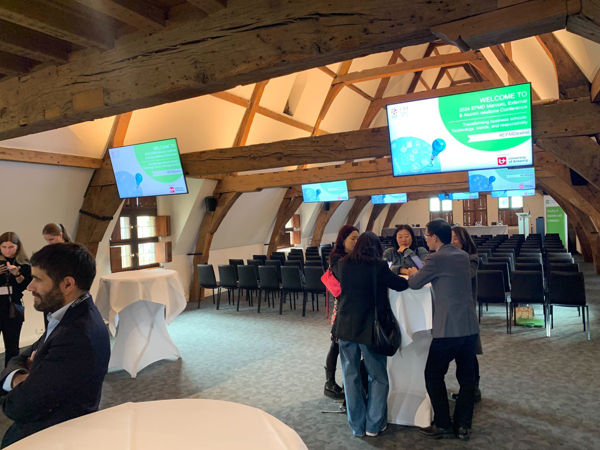 EFMDNews's tweet photo. 🏃♀️We are just getting started at the 2024 #EFMDextrel Conf. with @GMACUpdates at the @UAntwerpenFBE @UAntwerpen, Belgium! Participants are busy in their affinity groups discussing pressing issues in External & Intl. Relations, Alumni Relations, Communication, & Marketing. https://t.co/5eYVnJ6zm4